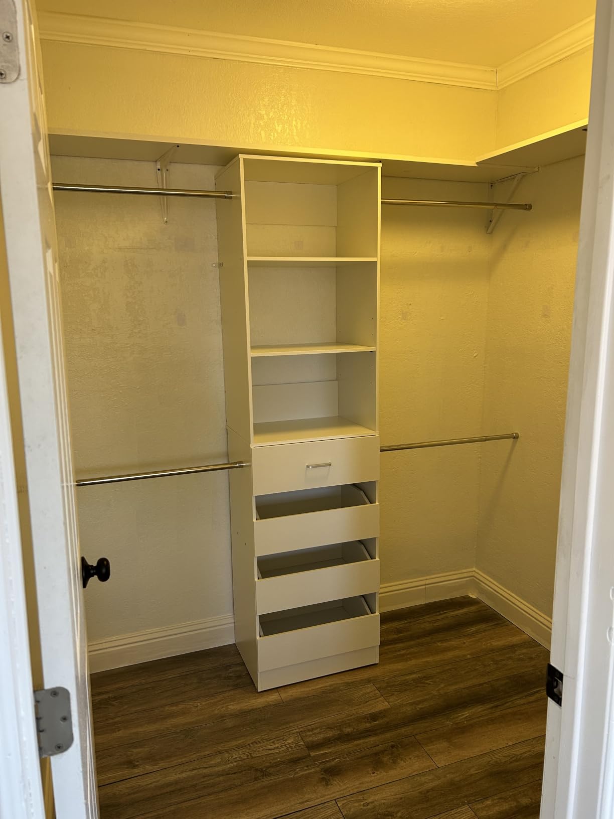 Aheaplus Closet System, 4-9Ft Closet Organizer with 4 Wooden Drawers, White customer photo 1