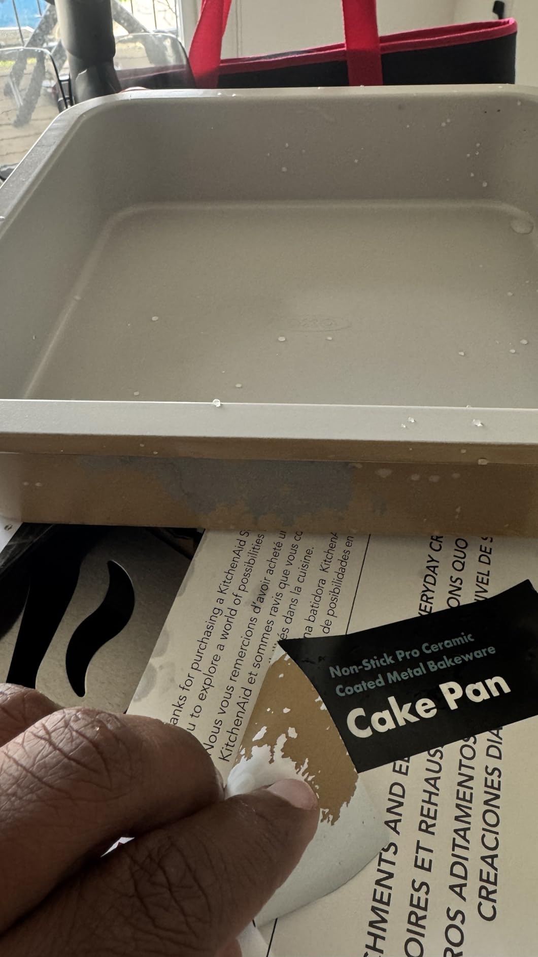 OXO Good Grips Non-Stick Pro Ceramic Coated 9 in Square Cake Pan, Biscuit customer photo 1