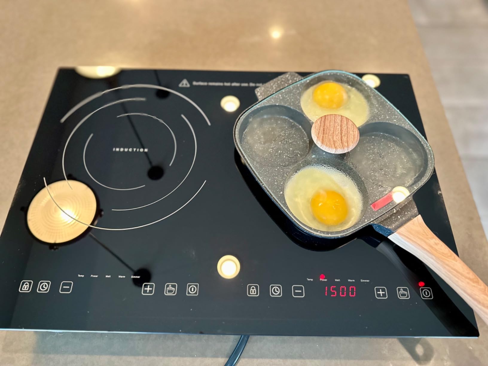 12 Inch Induction Cooktop 2 Burners, 120V 1800W Electric Stove with Bridge Function & 9 Power Levels, Built-in/Countertop Induction Burner for Kitchen, RV, Outdoor Camping customer photo 1