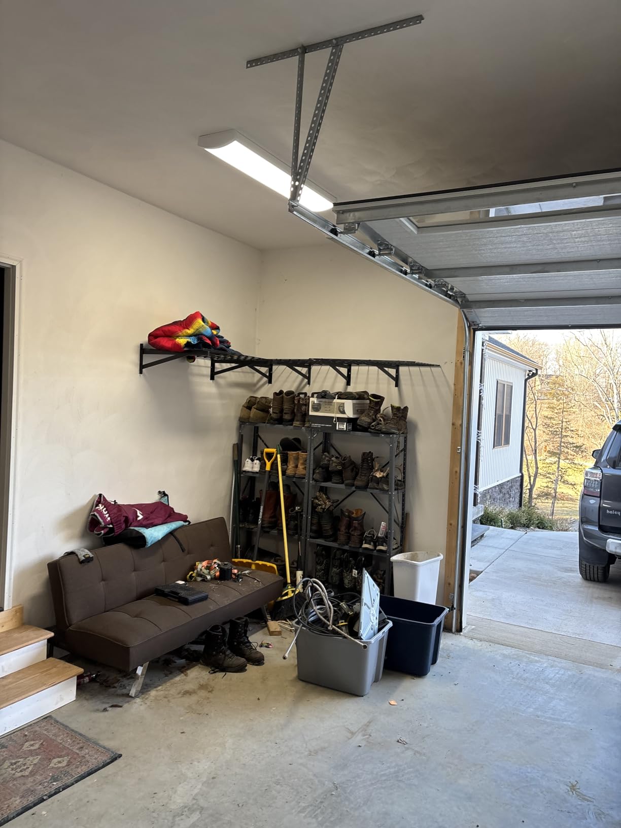 Jusgym 4 Pack Wall Mounted Garage Shelving, 2x3ft, 1400lbs Integrated Grid customer photo 1