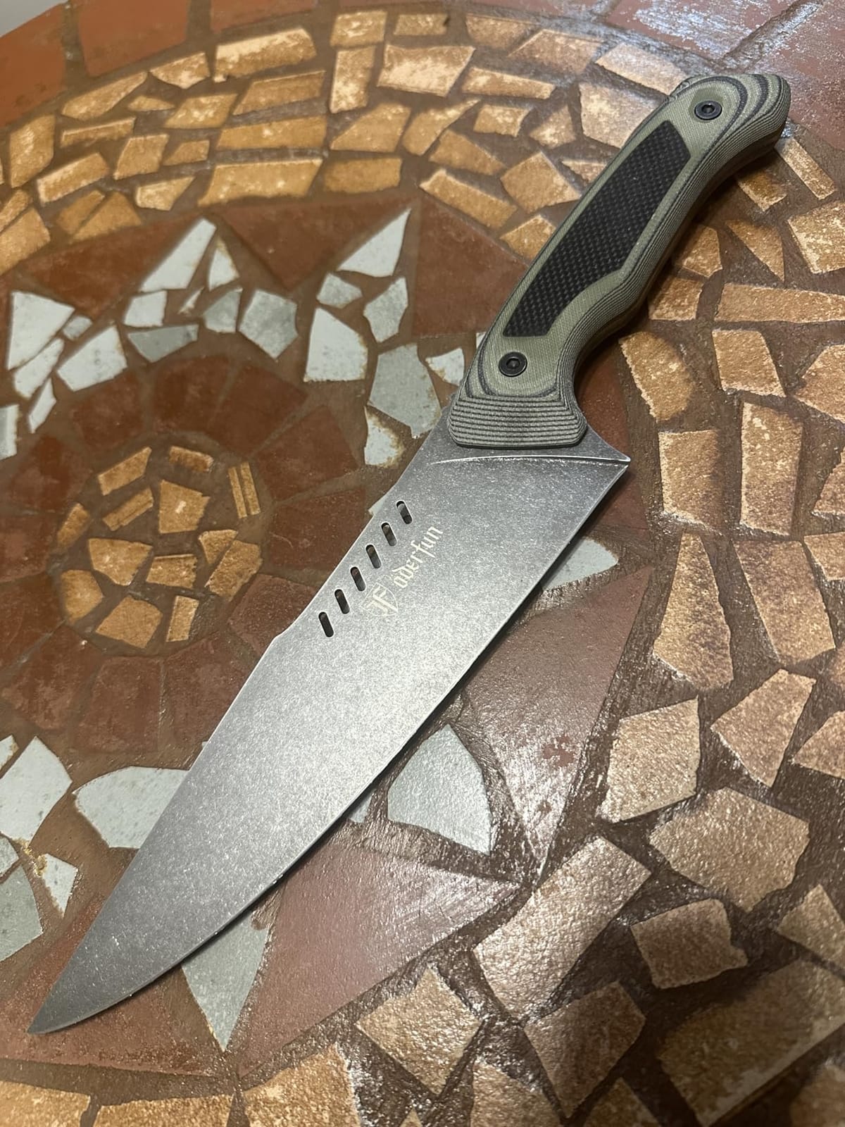8 inch Chef Knife with Leather Sheath, G10 Handle Kitchen Knife | Ultra Sharp Stainless Steel Blade, Full Tang, Gyuto Style for Home Cooking and Outdoor Camping, Knives for Men Him Husband customer photo 2