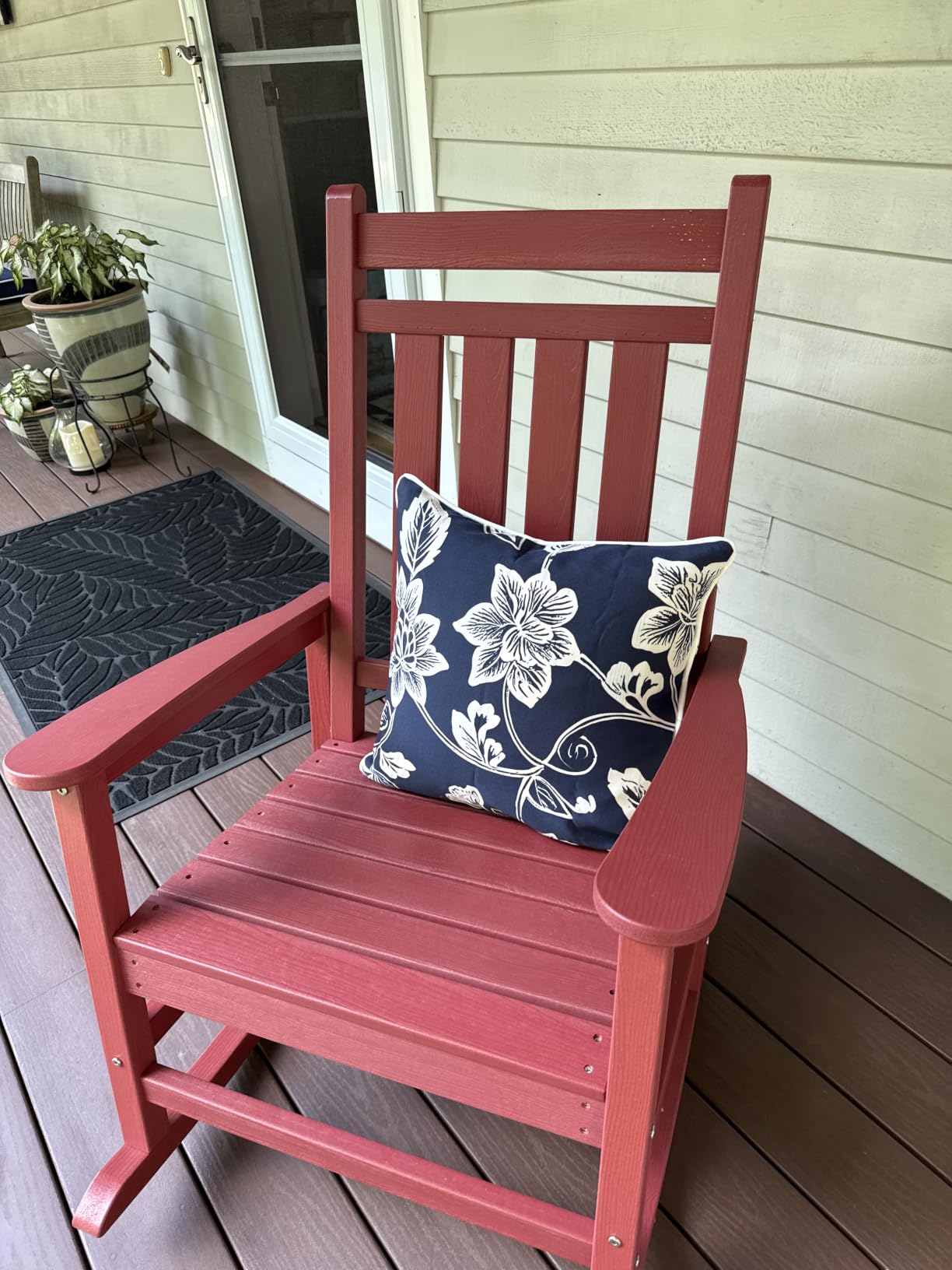 SERWALL Outdoor Rocking Chair Set of 2, HDPE Rocker for Adults, Brown customer photo 1