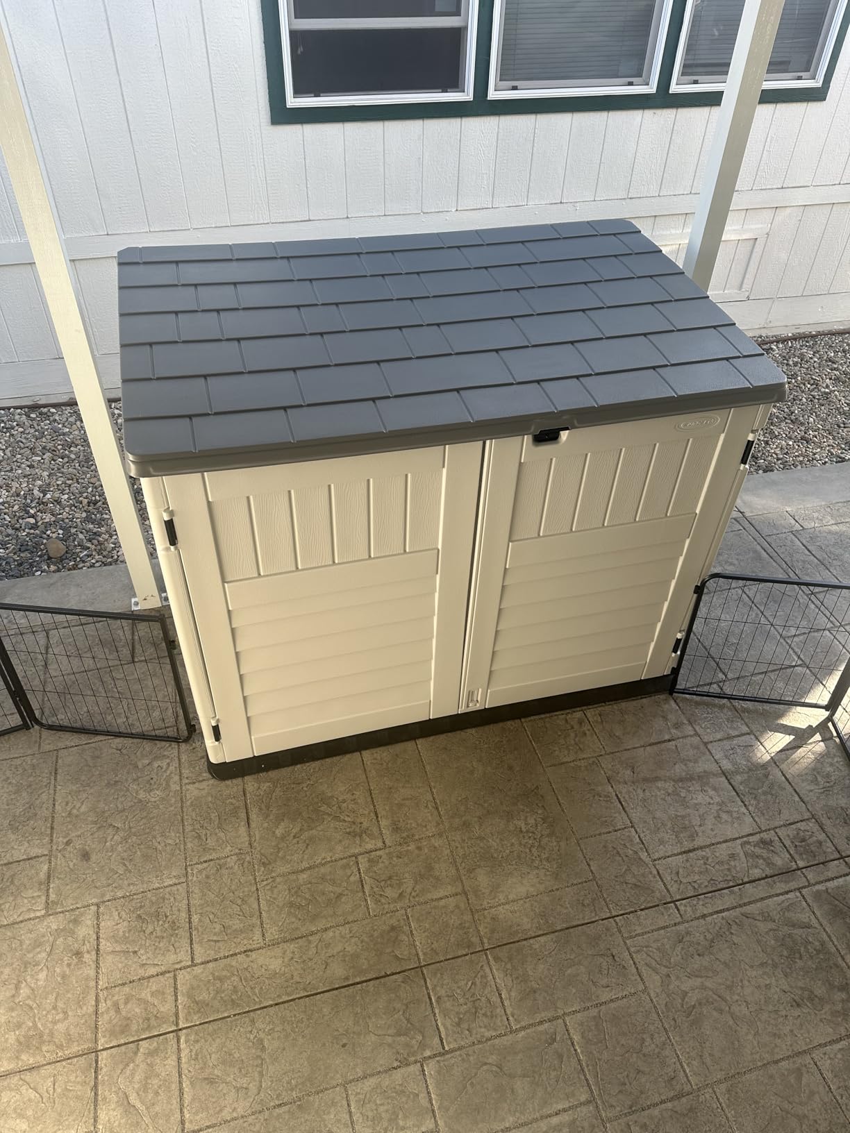 Suncast 5.9' x 3.7' Horizontal Stow-Away Storage Shed, Resin, Hinged Lid customer photo 2