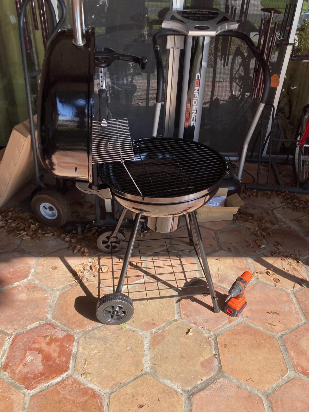Grill Boss Charcoal Barrel Grill, Adjustable Cast-Iron Grate, Black, 23-In | Large Cooking Area with Warming Rack, Side Prep Shelf, Bottom Storage Shelf, Wheels for Mobility, Painted Steel Lid customer photo 2
