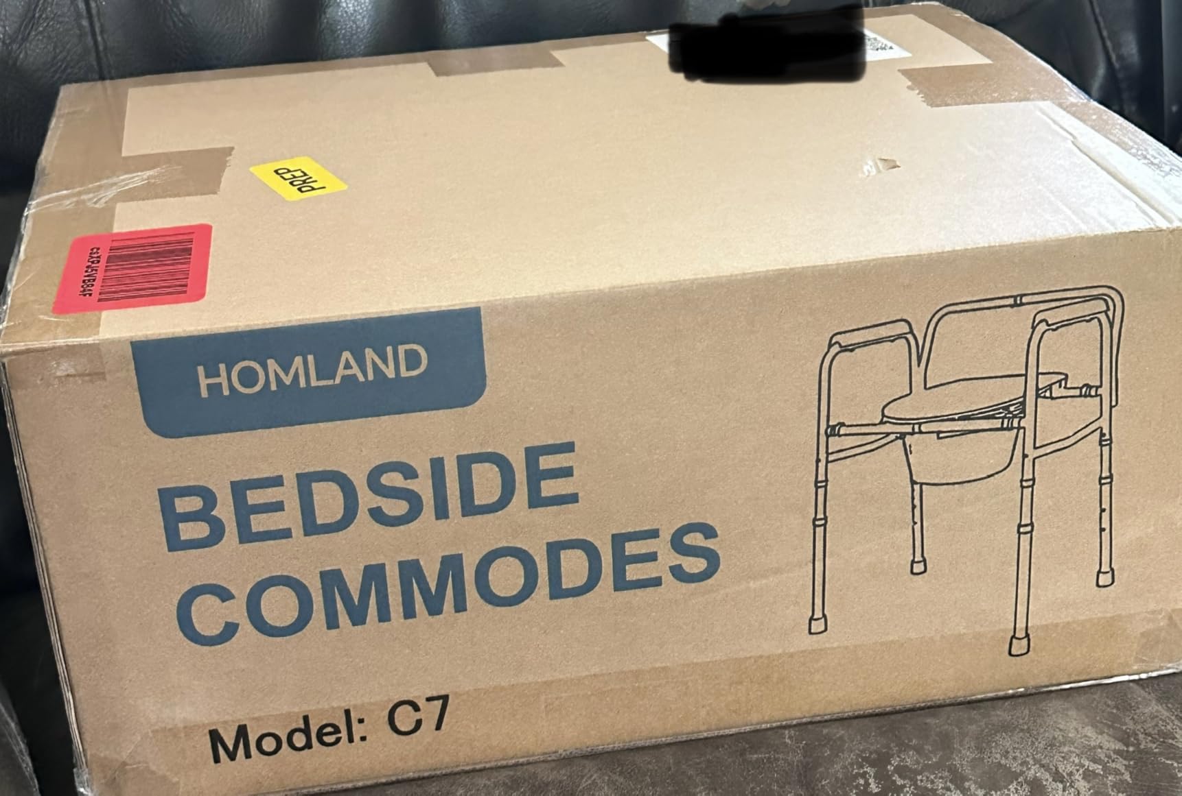 HOMLAND 3-in-1 Bedside Commode Toilet with Sturdy Dual-Crossbar, 350lb customer photo 2