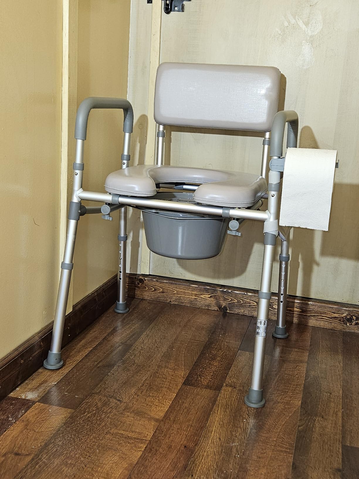 HOMLAND Bedside Commode Toilet, Padded Seat & Backrest, Enhanced Crossbar customer photo 1