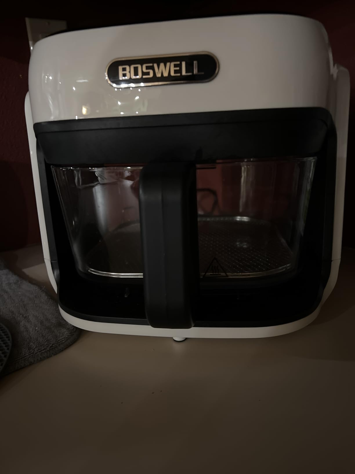 BOSWELL 7.5 QT Large Glass Air Fryer, 6-1 Preset Cook Modes, Transparent Fry Bowl, White customer photo 2