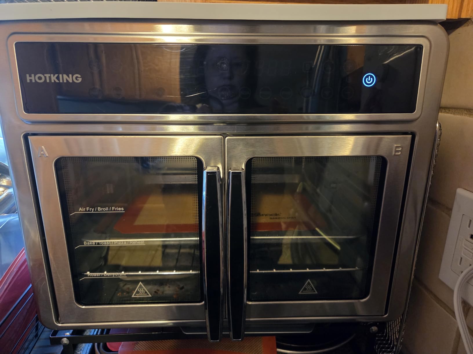 HotKing Dual-Zone Air Fryer Toaster Oven Combo, 28 QT XL Convection Oven | French Door, Stainless Steel Non-Toxic, 10-in-1 Multifunction, 500F Broil, Rotisserie, Dehydrate, Reheat, Bake, ETL Rated customer photo 1