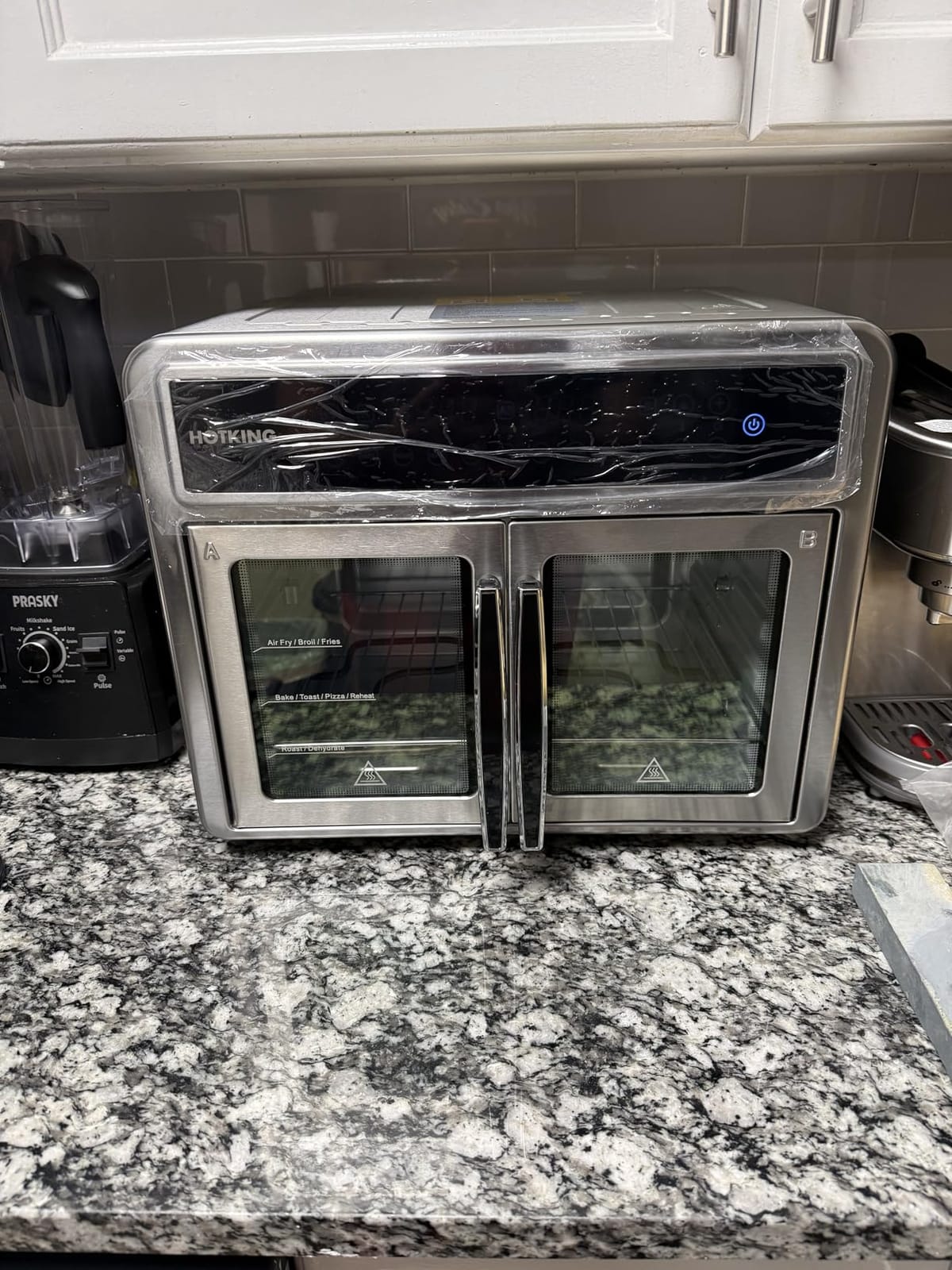 HotKing Dual-Zone Air Fryer Toaster Oven Combo, 28 QT XL Convection Oven | French Door, Stainless Steel Non-Toxic, 10-in-1 Multifunction, 500F Broil, Rotisserie, Dehydrate, Reheat, Bake, ETL Rated customer photo 2