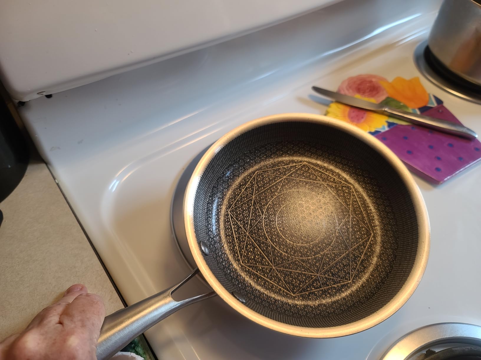 COOKER KING 8-Inch Stainless Steel Pan, Hybrid Nonstick Frying Pan customer photo 2