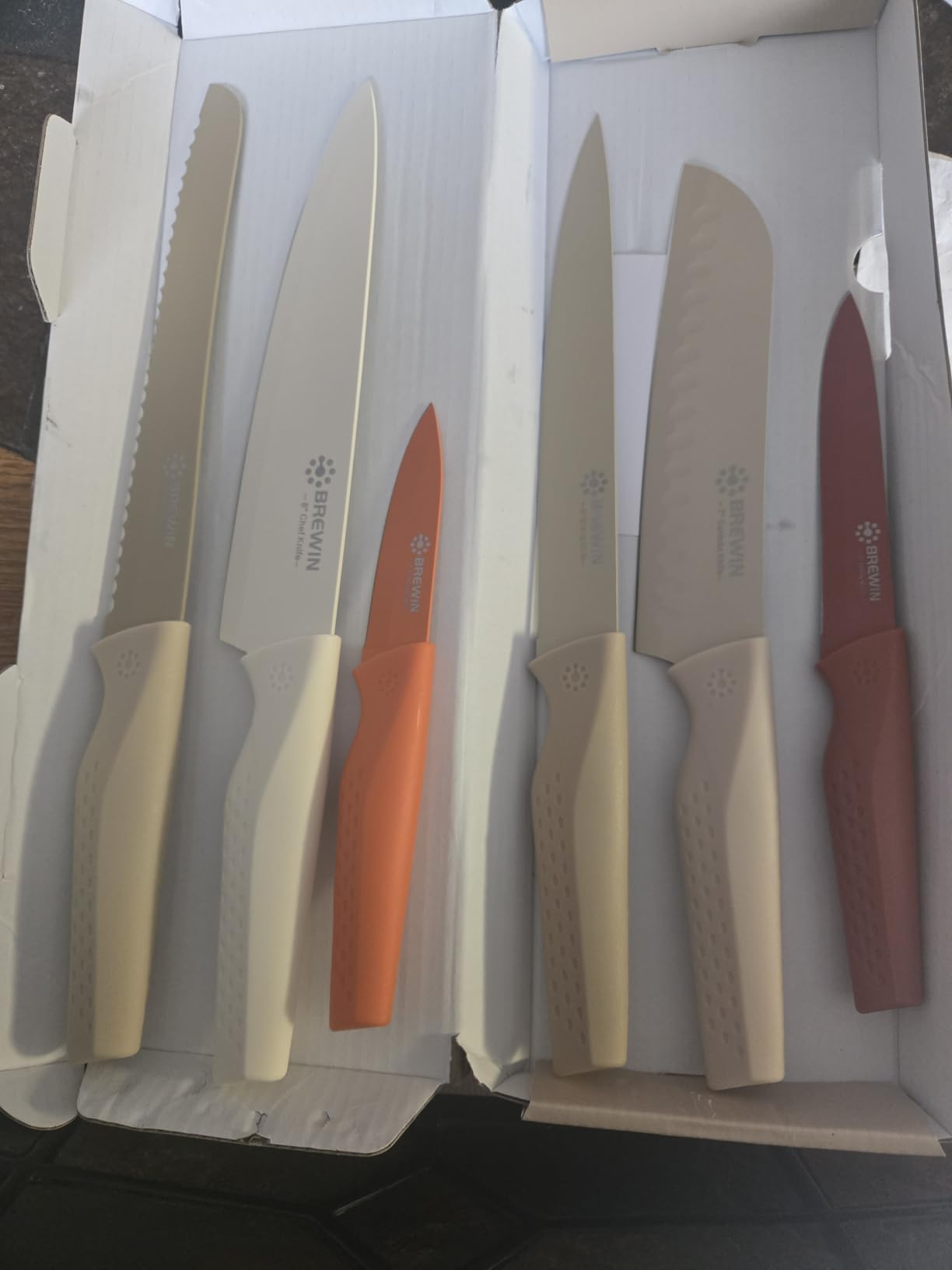 Brewin Knife set, 13 Pieces Kitchen Knives Set with Sharpener, Anti-Rust Coating and Blade Guard, Home Essentials, Camping Essentials - Multicolor customer photo 1