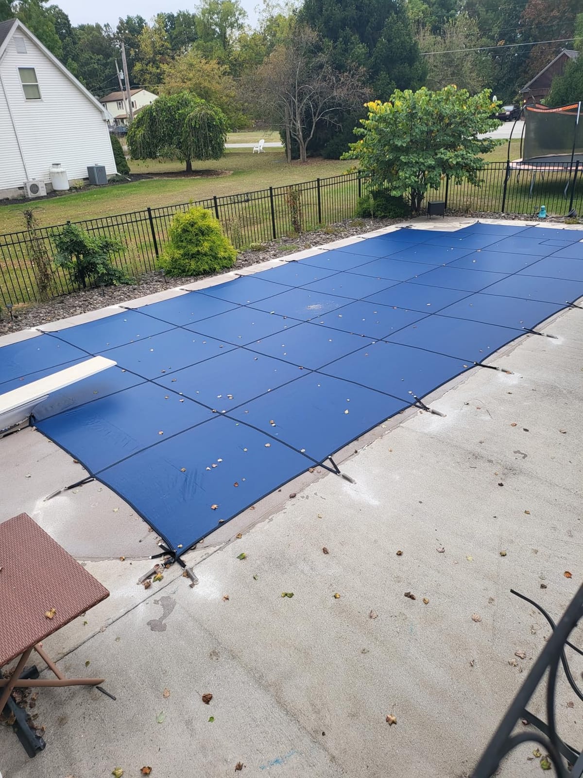 Pool Safety Cover for Inground Pools, Heavy-Duty Winter Pool Cover, Rectangle Mesh/Solid Swimming Pool Covers, Triple Stitched for High Strength & UV Protection，Blue customer photo 2