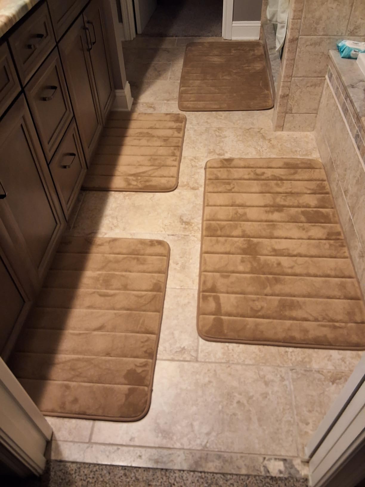OLANLY Memory Foam Bath Mat 30x20, Super Soft and Absorbent Bathroom Rugs | Grey, Quick Dry Bath Rug, Machine Washable Shower Floor Mats, Bathmat Carpet for Bathroom Floor, Tub and Shower customer photo 1