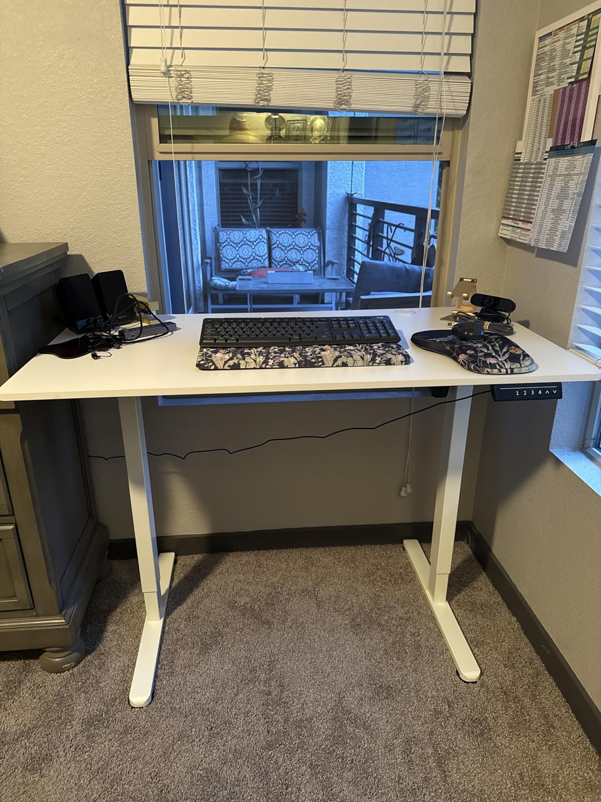 Furmax 45 Inches Electric Standing Desk, Home Office Desk with Phone Holder | Sit Stand up Computer Desk Height Adjustable customer photo 1
