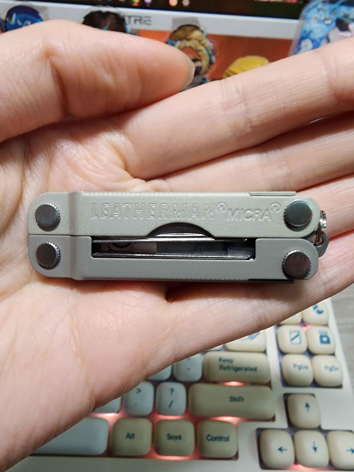 LEATHERMAN Micra Keychain Multi-Tool, Grooming Tools, Mini Knife, Spruce | 10 Tools Including Spring-Action Scissors, Nail File, Tweezers & Mini Blade, Keychain Size customer photo 2