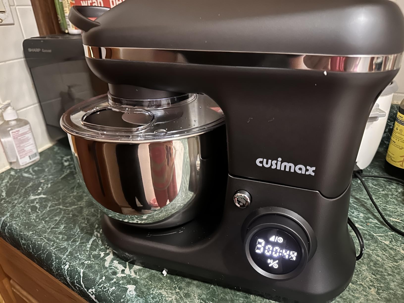 Stand Mixer, CUSIMAX Kitchen Mixer with Digital Switch Control, 650W | Adjustable Timer & Speed, Tilt-Head Dough Mixer with 5-Quart Bowl, Dough Hook, Mixing Beater and Whisk, Splash Guard customer photo 2