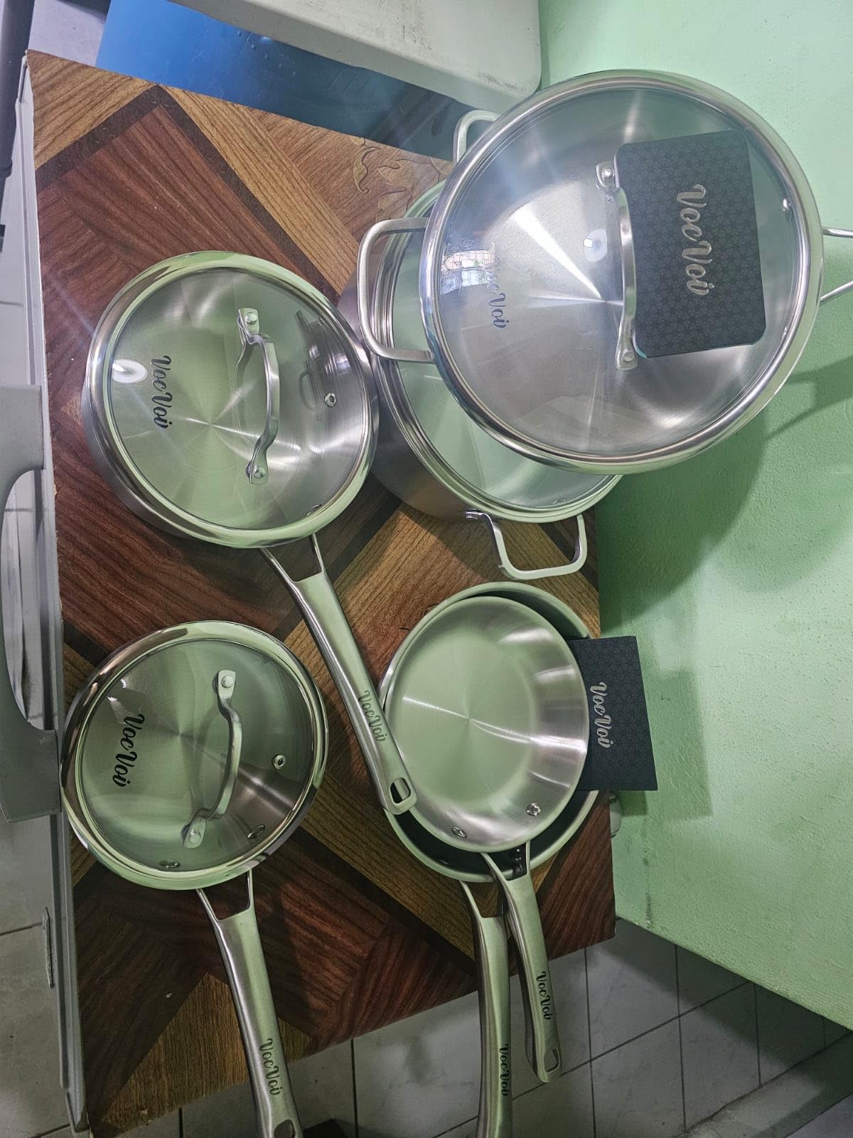 Stainless Steel Cookware Set, Tri-Ply Pots and Pans Set, 13 Pcs Stainless Steel Induction Kitchen Cookware Sets, PFOA Free, Frying Pans, Butter Warmer, Saute Pan & Stock Pot, Compatible with All Cooktops customer photo 2