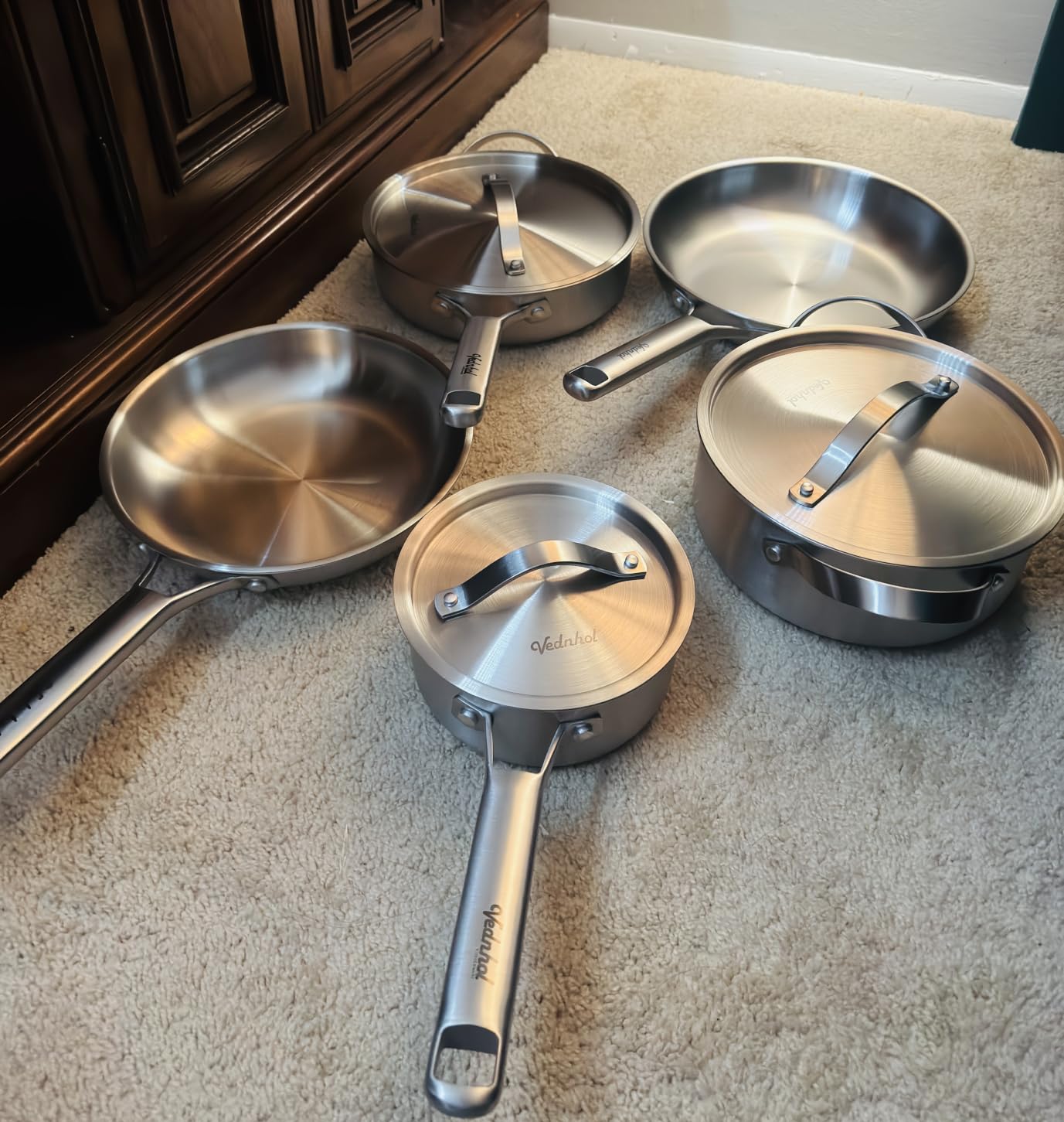 Stainless Steel Cookware Set, 8 Pcs Tri-Ply Pots and Pans Set, PFOA & PTFE Free, Dishwasher & Oven Safe, Kitchen Induction Compatible customer photo 1