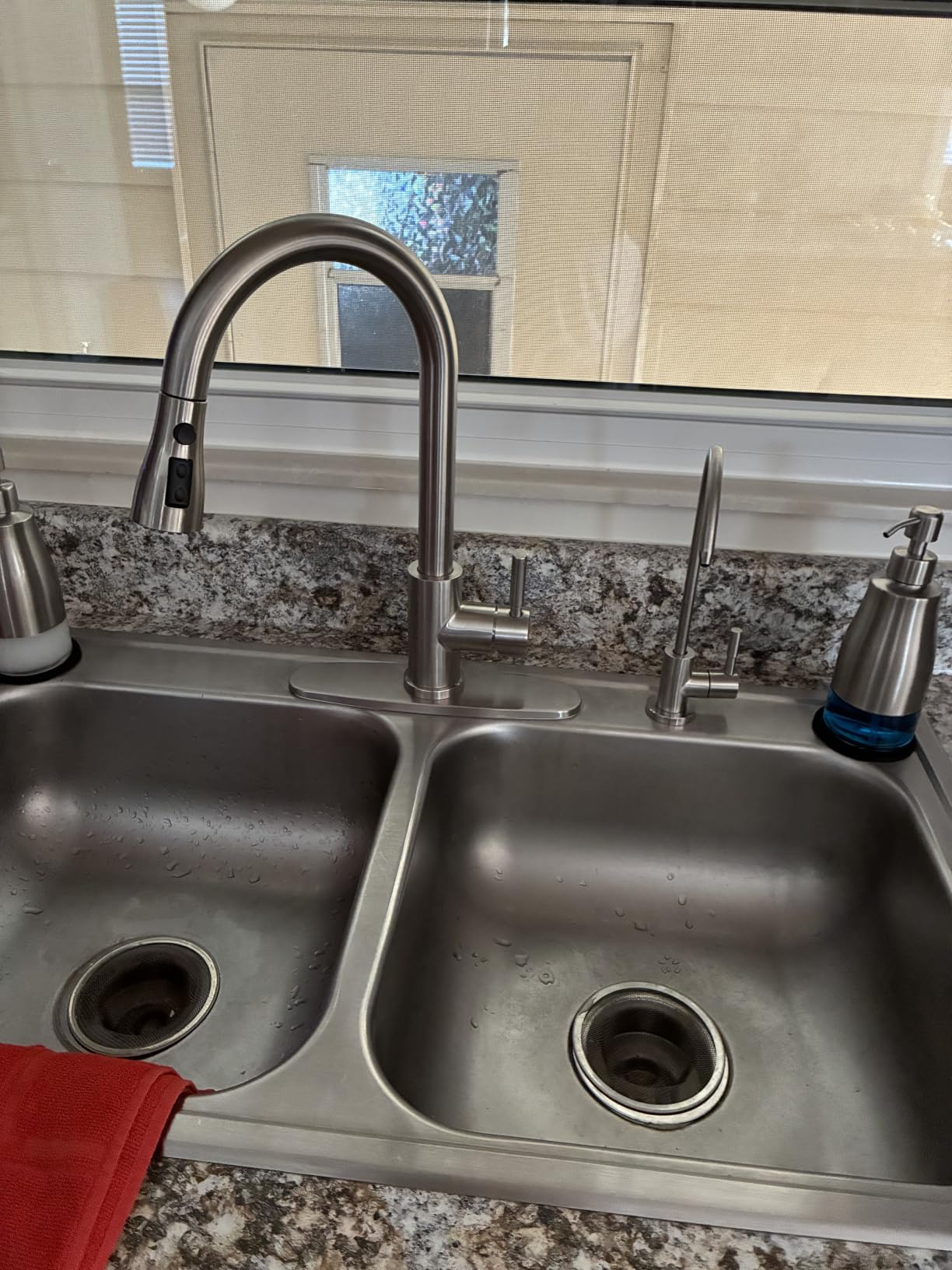 WEWE Touchless Kitchen Faucet with Soap Dispenser Set, Brushed Nickel customer photo 2