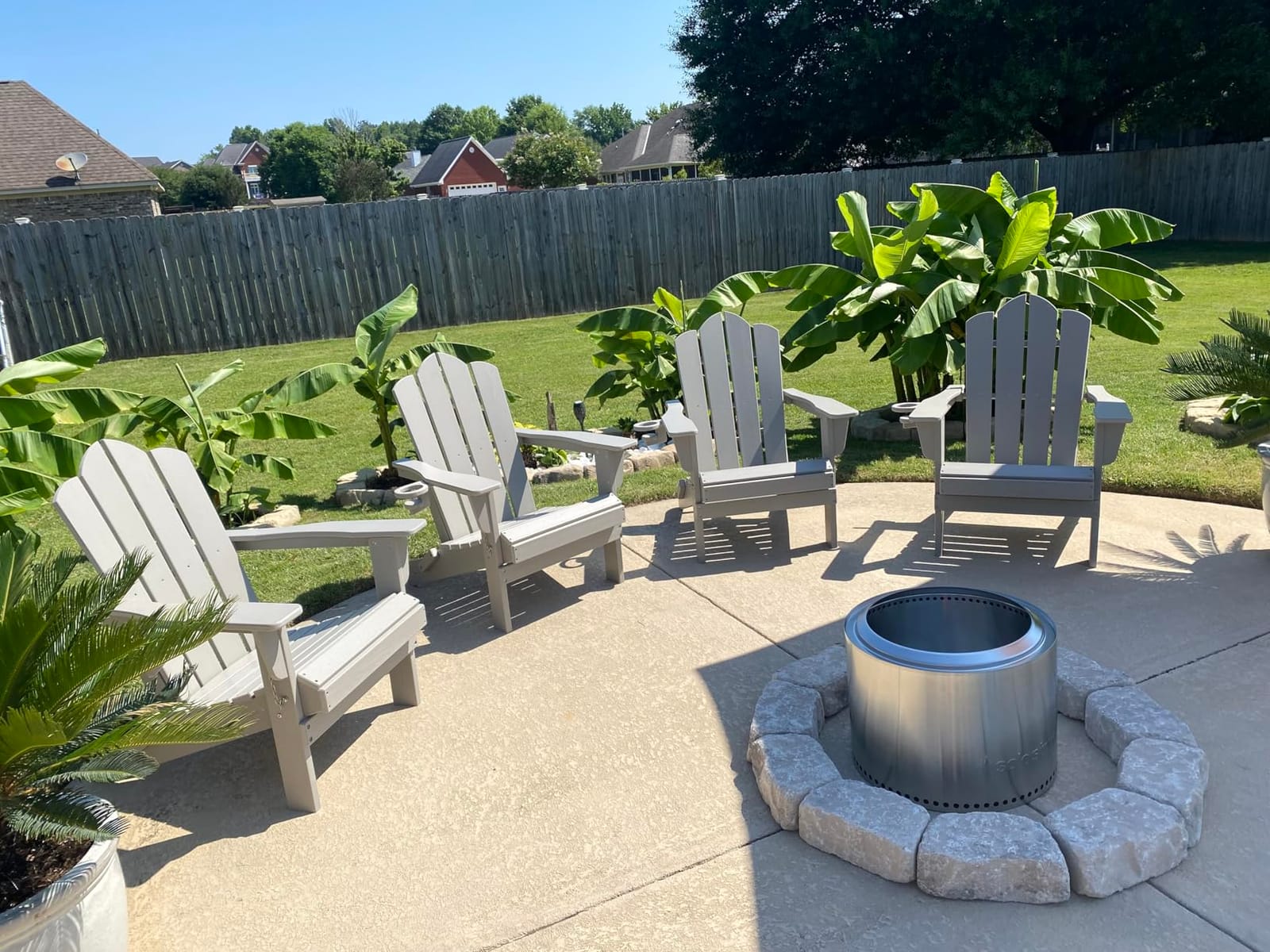 KINGYES Folding Adirondack Chair Set of 2 with Cup Holder, Navy customer photo 2