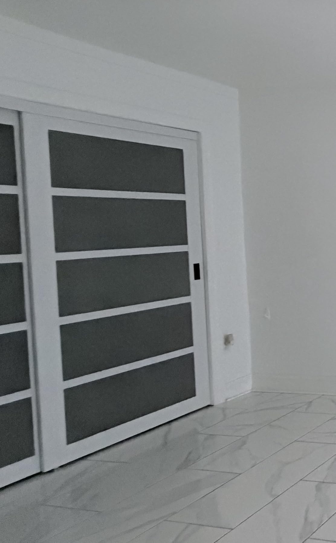 S&Z TOPHAND® 20in x 84in Glass Sliding MDF Barn Door with Sliding Door Hardware Kit, 5 Tempered Frosted Glass, Slab Inside Covered with Water-Proof PVC Surface, Simple DIY Assembly customer photo 1