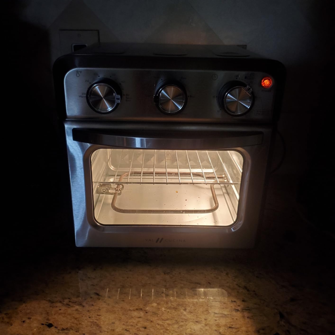 VAL CUCINA 6-in-1 Retro Air Fryer Toaster Oven Combo, Compact 12.7 QT Small Countertop Convection Oven, Fits 9