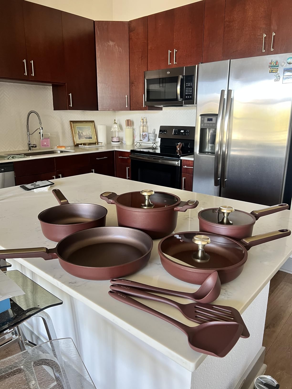 CAROTE Cookware Sets, Pots and Pans Set Non Stick, 16pcs | Cooking Set with Silicone Lids, Dishwasher Safe, Space Saving, Fit All Stovetops, Stay-Cool Handle customer photo 1