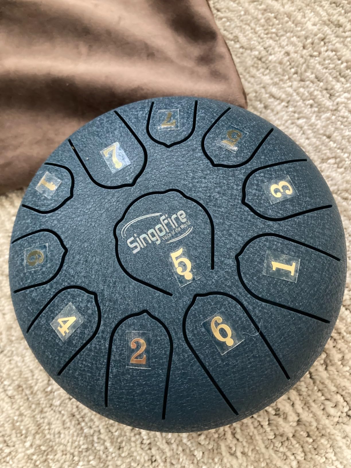 SINGOFIRE New Upgrade Advanced Handpan Drum, Ember Steel Handpan, 10-Notes with Bag, 22-Inch 440Hz D Minor Kurd, Telescopic Drum Stand, Copper Glow Pupil customer photo 2