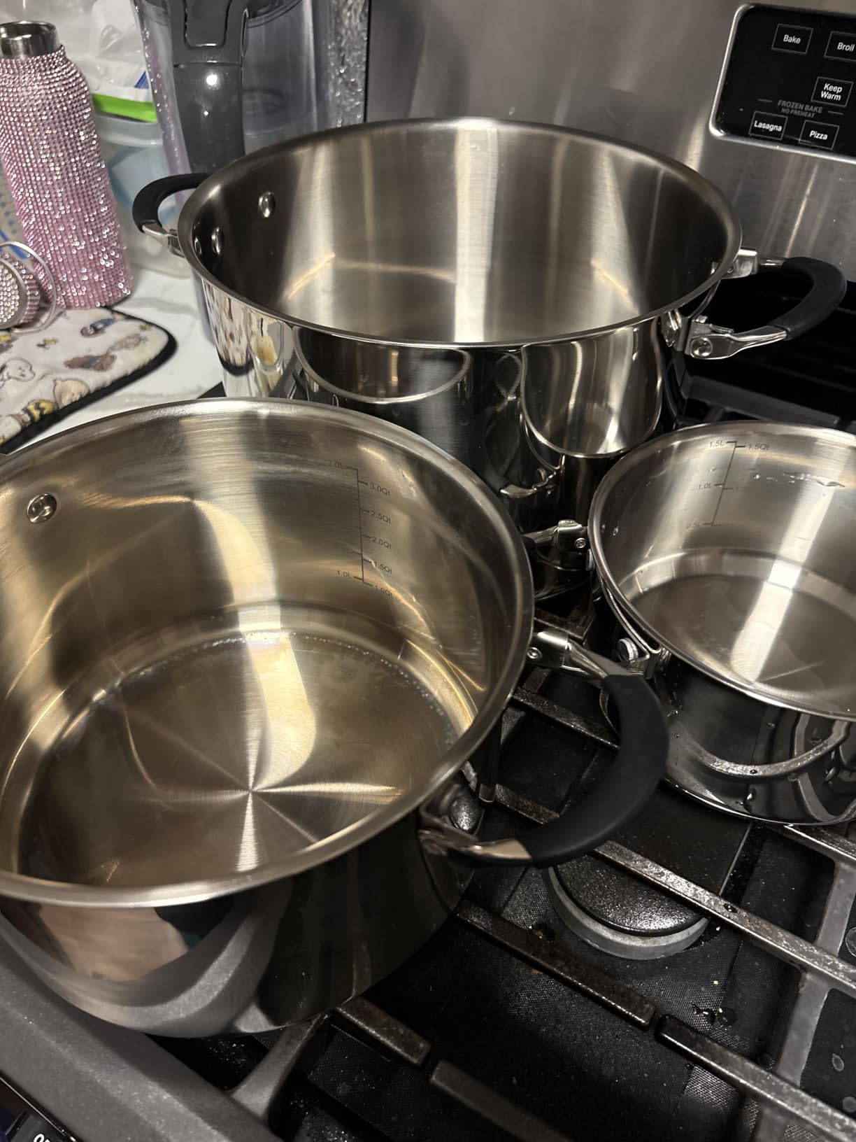 Oster Platinum Sedwick 10-Piece Stackable Stainless Steel Pots and Pans Cookware Set W/Domed Stainless Steel Lids W/TriPly Encapsulated Base - Induction Safe customer photo 2