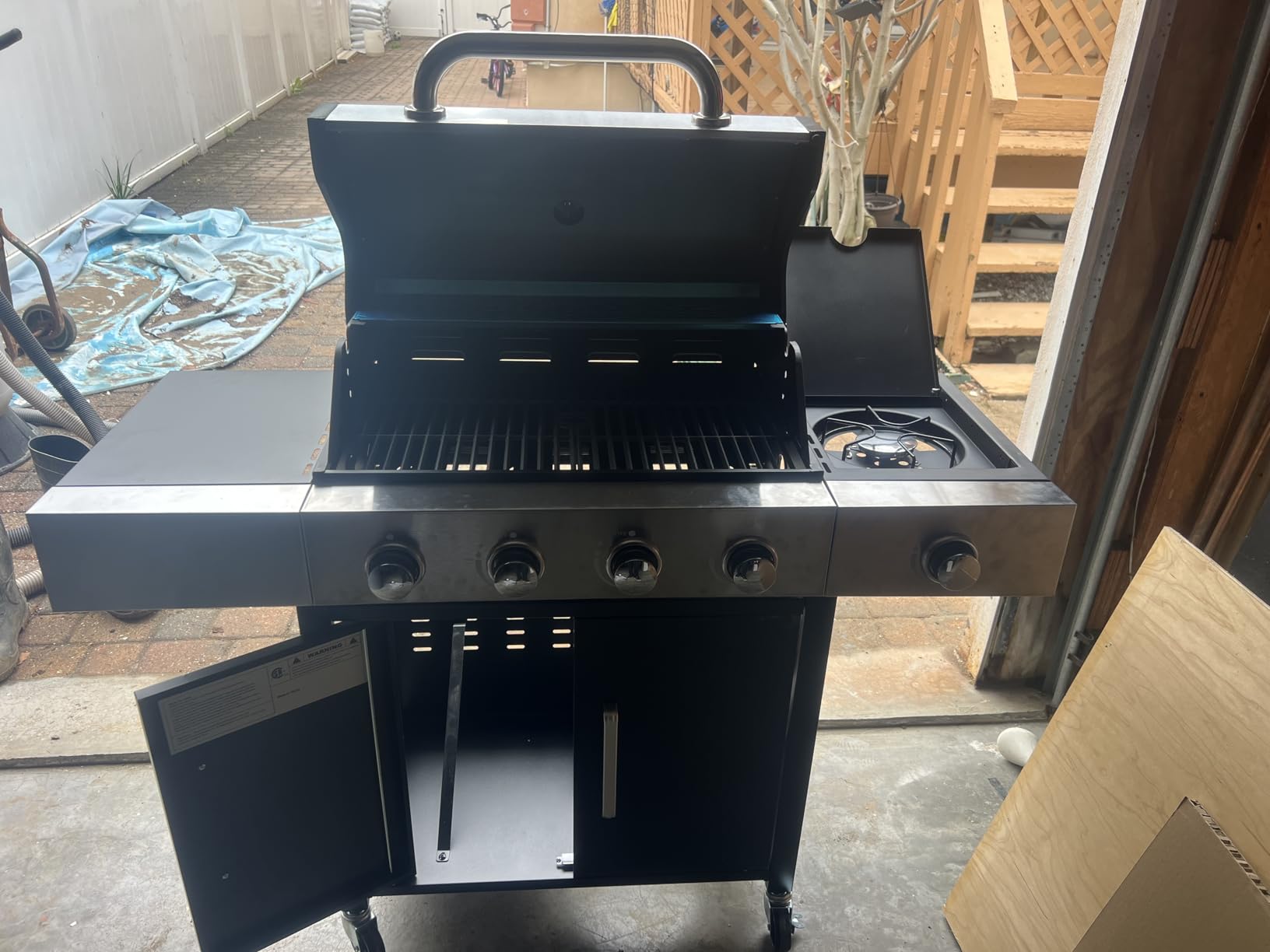 Aoxun 4-Burner 49000 BTU Propane Grill with Side Burner, Black customer photo 1