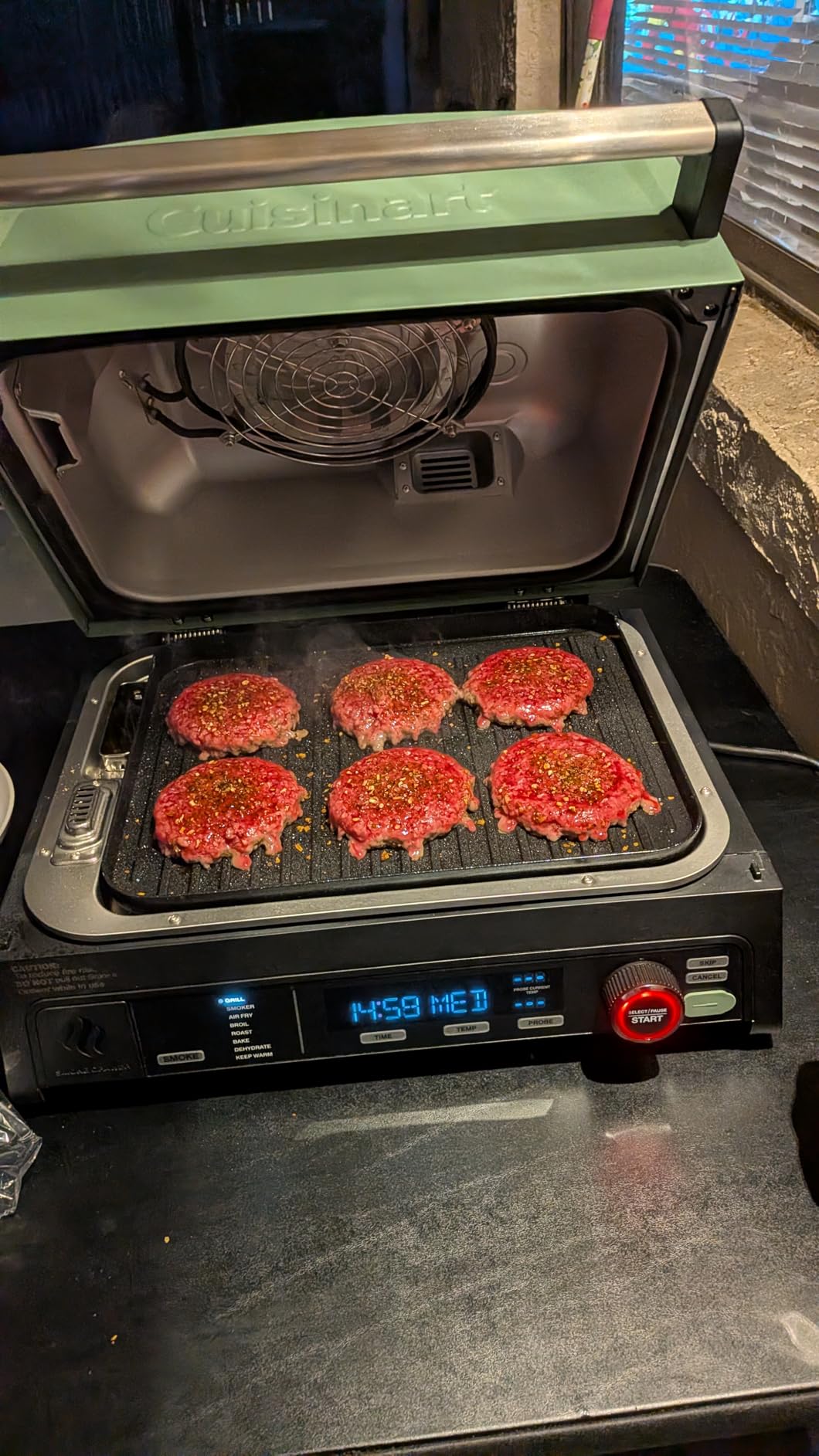 Cuisinart Outdoor Electric Grill, 8-in-1 Air Fryer/Grill/Smoker, 154 sq in | Cuisinart FlavorBoost 8-in-1 outdoor electric grill, 1800W small electric grill with air fryer & wood-pellet drawer, CEG-1302 customer photo 1