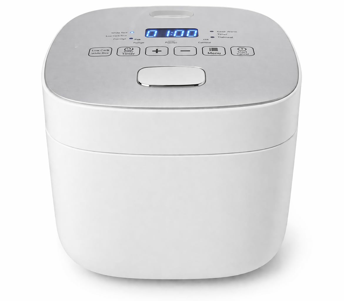Novaspark Stainless Steel Rice Cooker Small 6 Cup (Uncooked) / 12-Cup (Cooked) with Stainless Steel Inner Pot, Compact Mini Rice Cooker Small Kitchen, Low Carb Rice Maker, 24H Timer and Auto Keep Warm customer photo 2