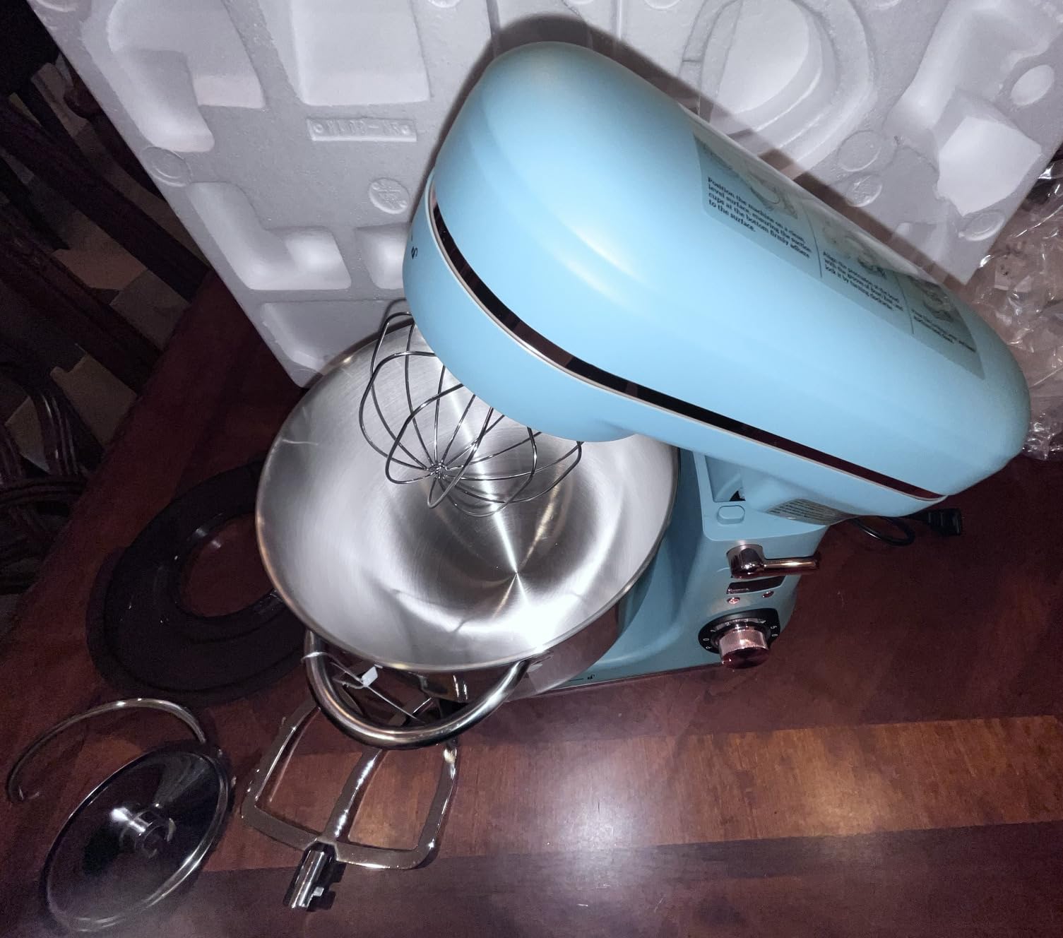 Neretva Super Stable Stand Mixer with Low Noise Operation, 6.34 QT Capacity | Powerful DC Motor Household Stand Mixer customer photo 2
