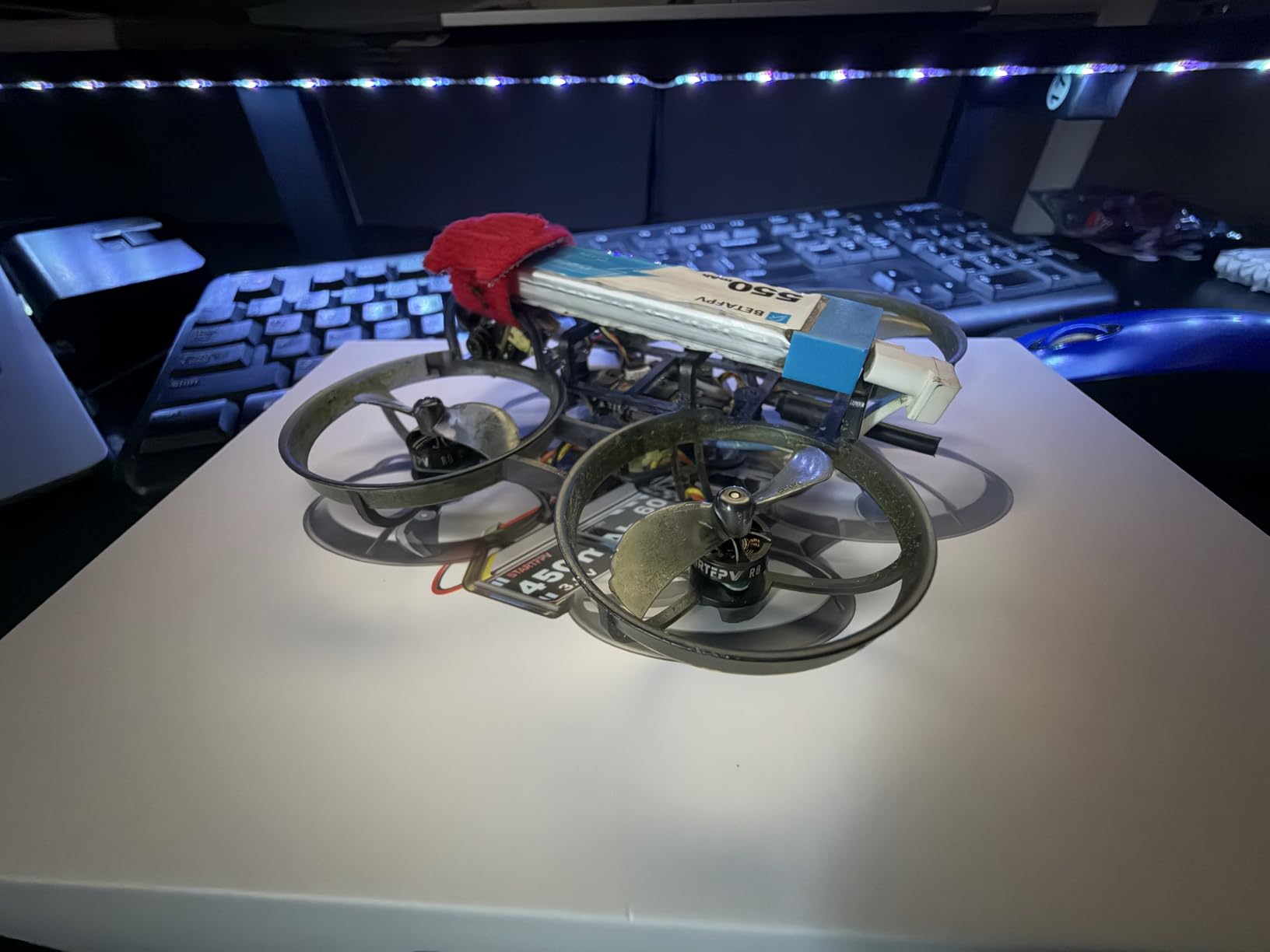 R8 ELRS Whoop Drone-Ultralight 1S 80mm Micro FPV Quadcopter BNF,1:4 Thrust 0802 20000KV Brushless Motors, FOV160°,Matrix G4 5IN1 FC,with 6 Port Battery Charger,2 Batteries for Indoor FPV Freestyle Racing customer photo 1