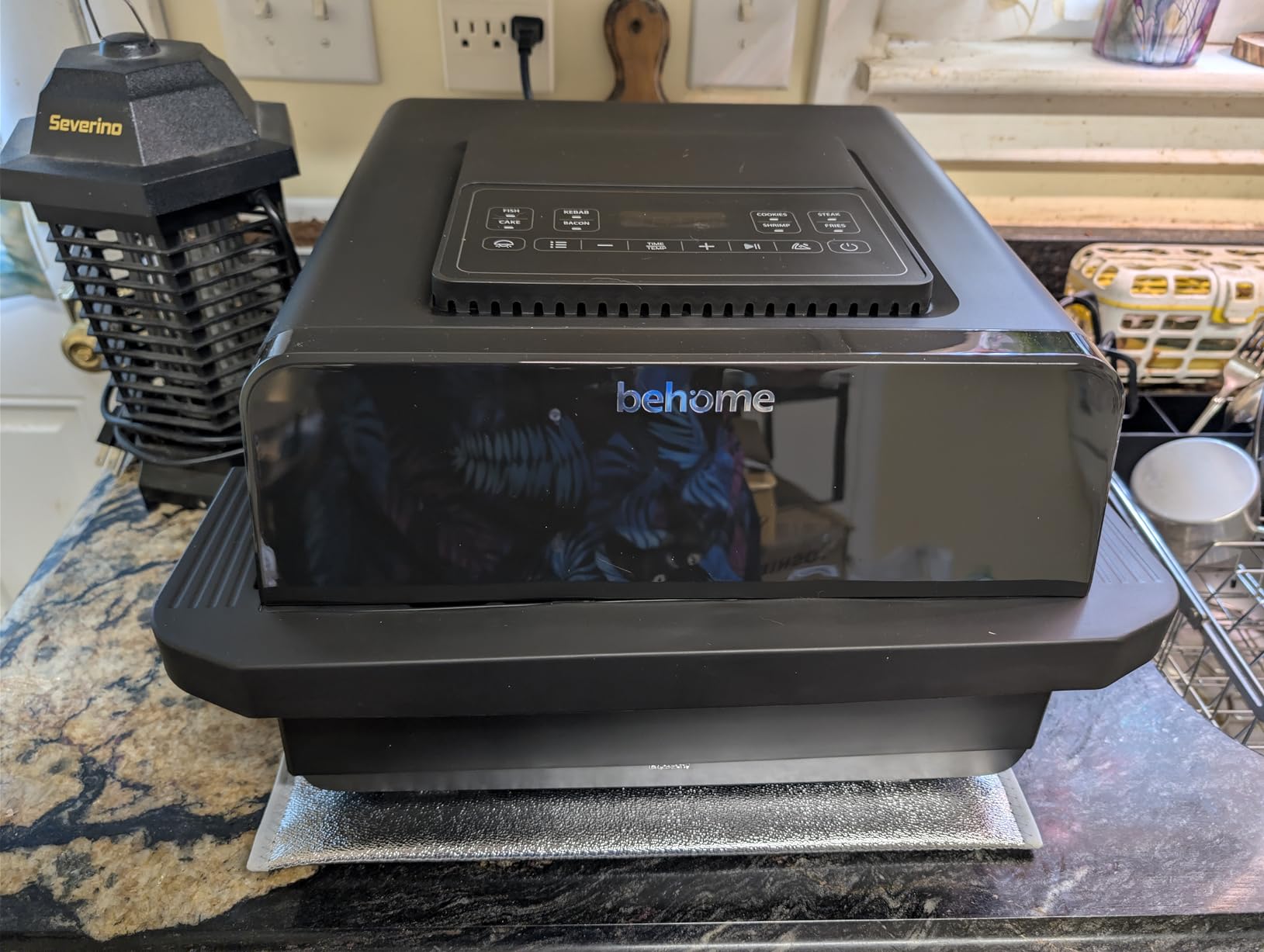 Behome Indoor Pizza Oven & Air Fryer, 6.5QT Family Size with Pizza Stone | 9 Cooking Preset with Viewing Window & Light, 105°F-450°F Adjustable for Air Fry, Roast, Bake, Dehydrate, Fries, 1700W, Black customer photo 1