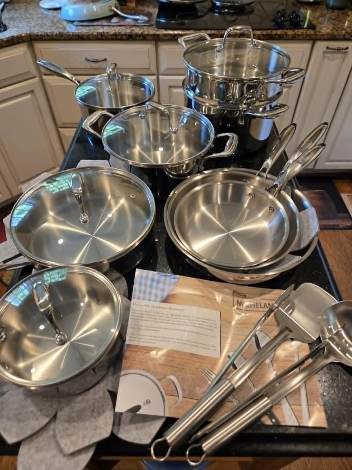 MICHELANGELO 5-Ply Stainless Steel Cookware Set, 23-Piece Pots and Pans Set | Fully Clad Construction, Premium Heavy-Duty Build, Better Browning, No Coating, Oven Safe, Induction Ready customer photo 2