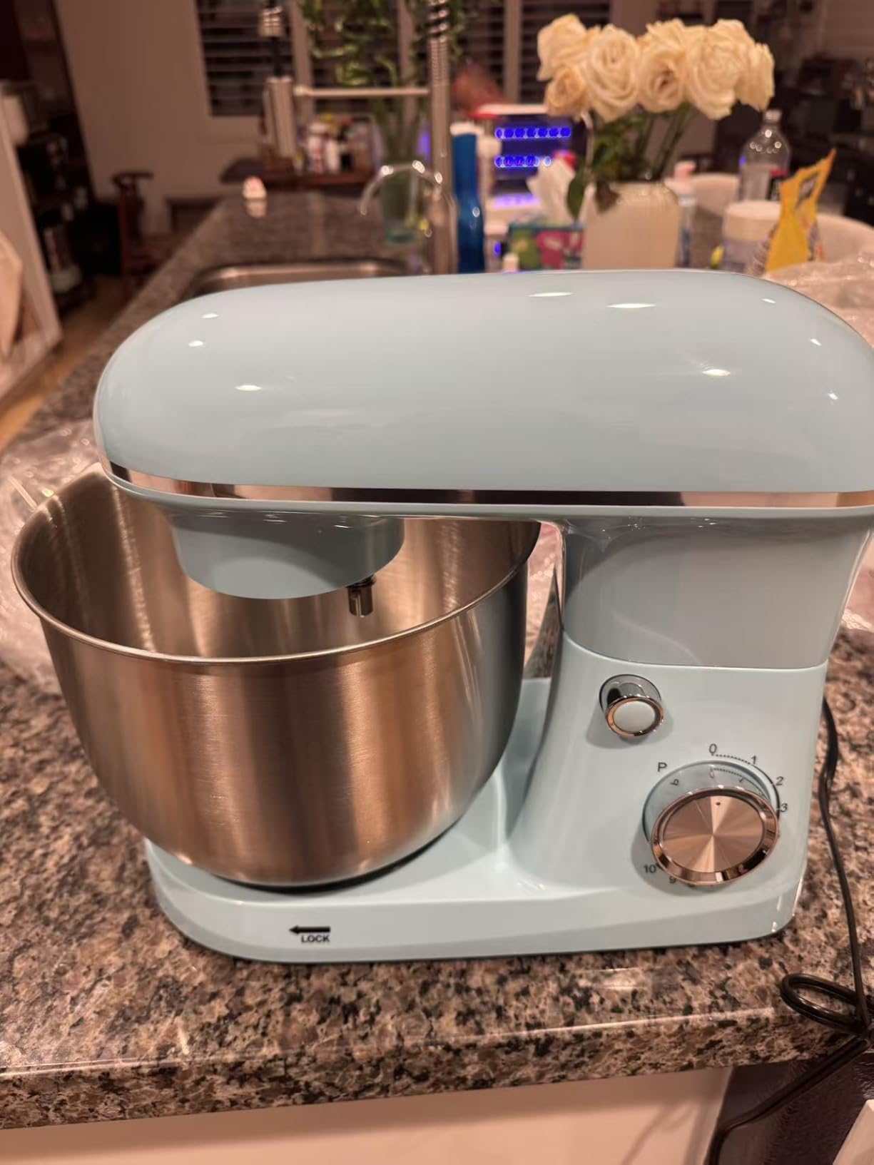 NEWBULIG Stand Mixer 6.3QT, Kitchen Electric Mixers Alternative | 10-Speed Dough Hook, Whisk, Beater & Splash Lid, Multi-Cover for Baking, Cakes and Home Cooking Needs customer photo 2
