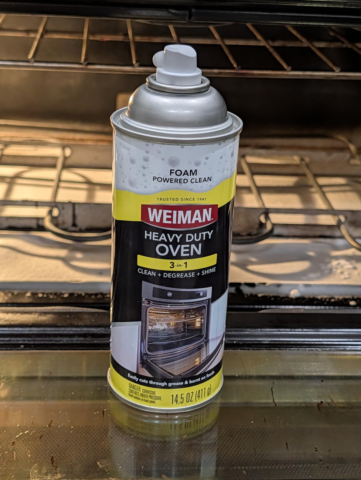 Weiman Heavy Duty Foaming Oven Cleaner & Degreaser, Removes Burnt-On Grease, Food Residue from Ovens, Grills, Broiler Pans, Phosphate Free, 14.5 oz customer photo 2