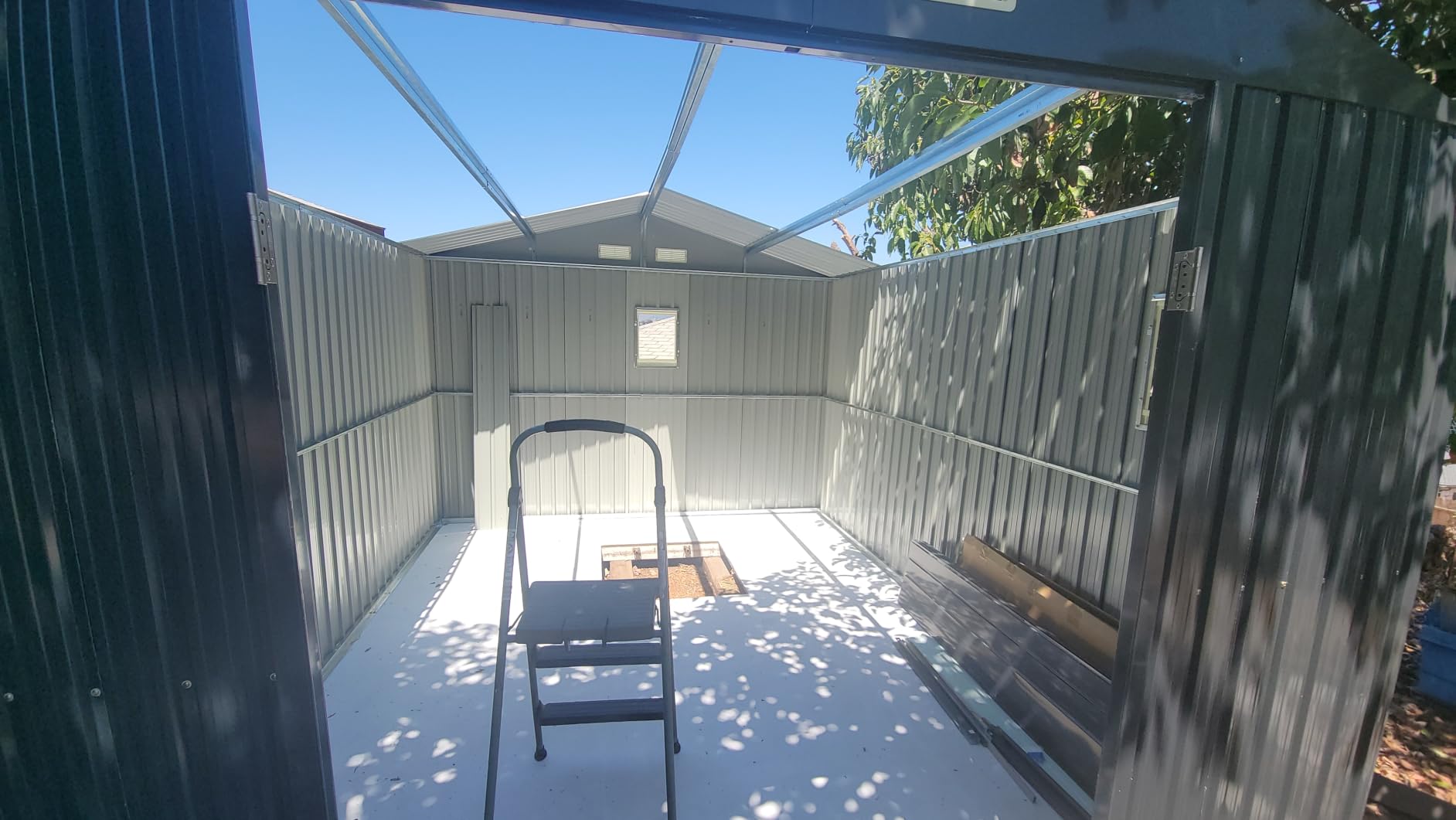 Breezz Metal Trash Can Storage Shed 6 x 3 ft customer photo 1