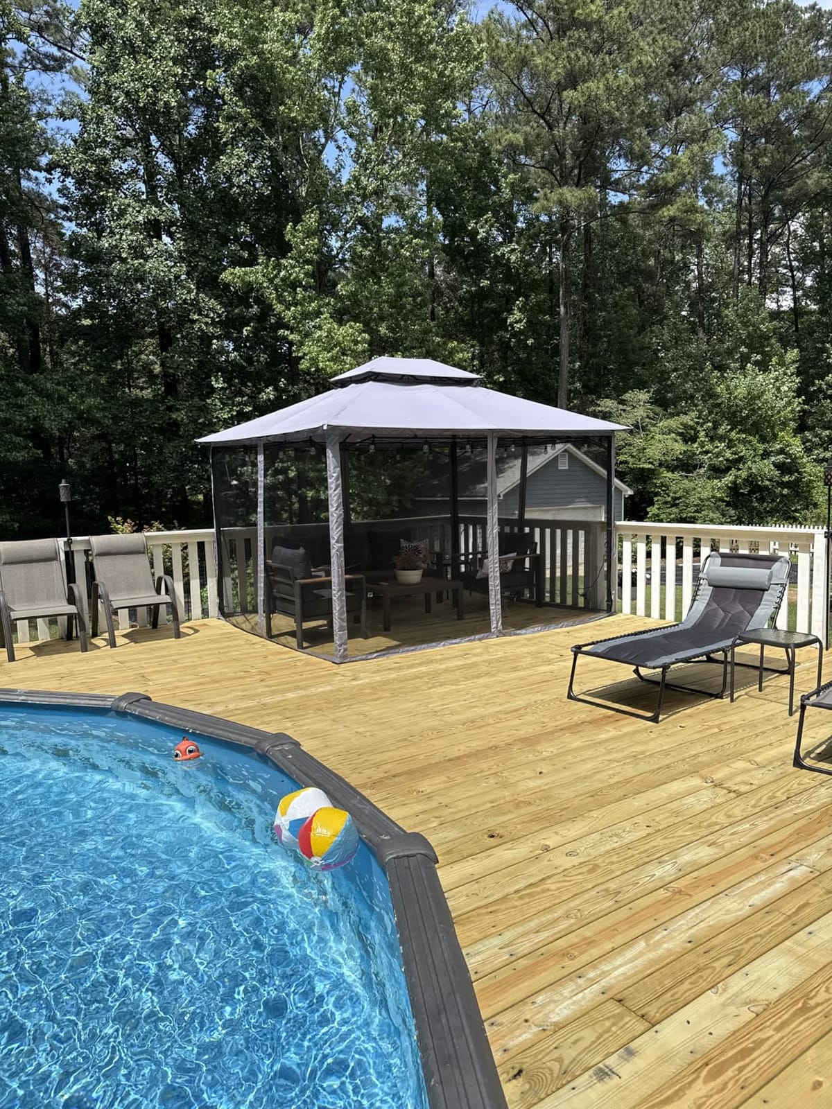 Aoxun 12x10 Outdoor Gazebo with Mosquito Netting & Double Roof, Gray customer photo 1