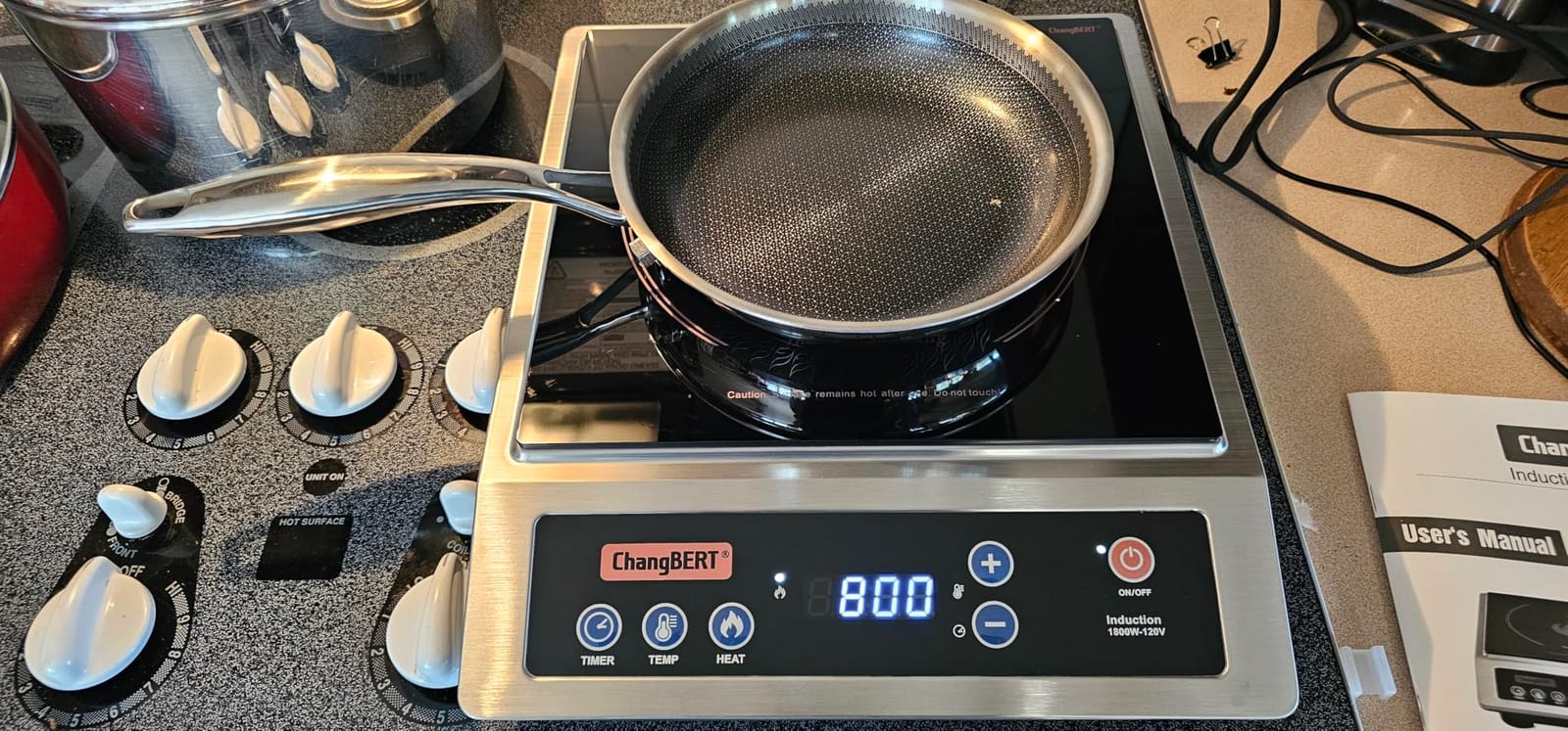 ChangBERT Professional Induction Cooktop, NSF Certified Large Coil Burner | 1800W Cooktop, Precise Temperature Control, Low Noise, 10 Hours Timer Hot Plate for Home, Outdoor, RV & Commercial Use customer photo 2