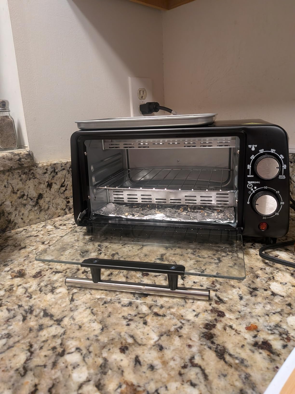 Elite Gourmet ETO449X Toaster Oven, 9.5Qt/4-Slice, 800W Quartz, Black | Fits 8