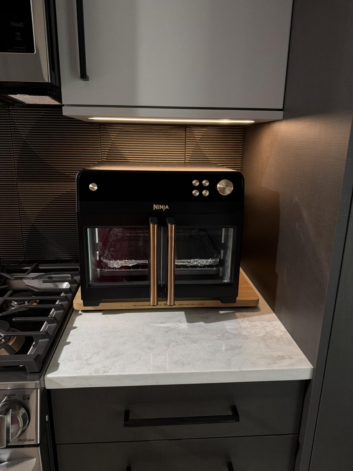 Ninja French Door Premier Air Fry Oven, 10-in-1, Black, FO101BK | 450F cyclonic air, PFAS-free surface, Air fry, sear crisp, bake, broil, toast, dehydrate customer photo 1