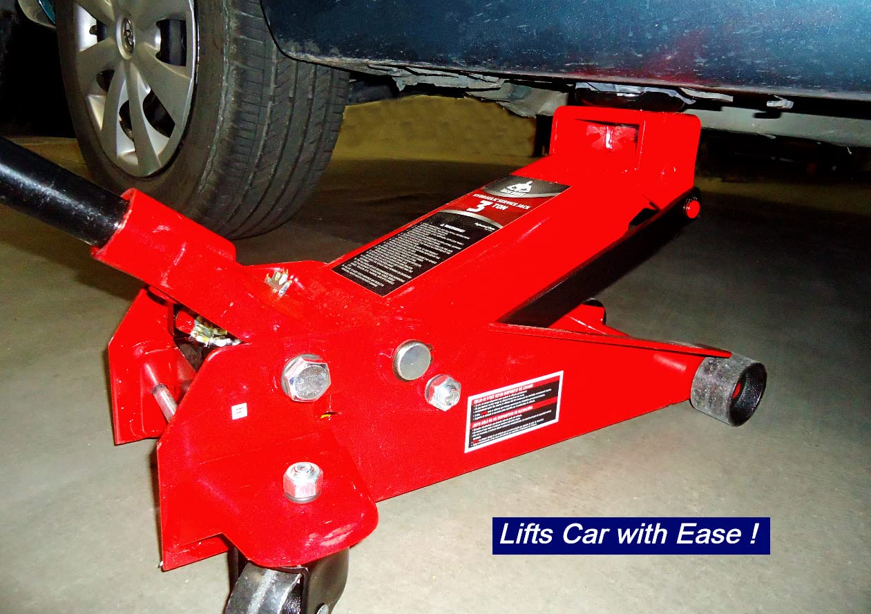 Jack Boss Floor Jack 3 Ton Capacity Fast Lift Service Jack Steel Heavy Duty Hydraulic Car Jack Black customer photo 1