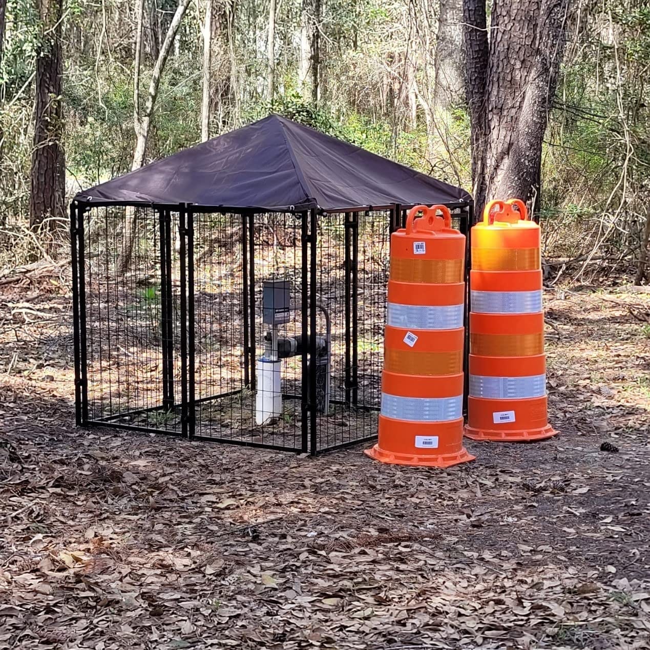 PawHut 4.7' x 4.7' x 5.1' Outdoor Dog Kennel Outside Run S&M Breeds Silver customer photo 1