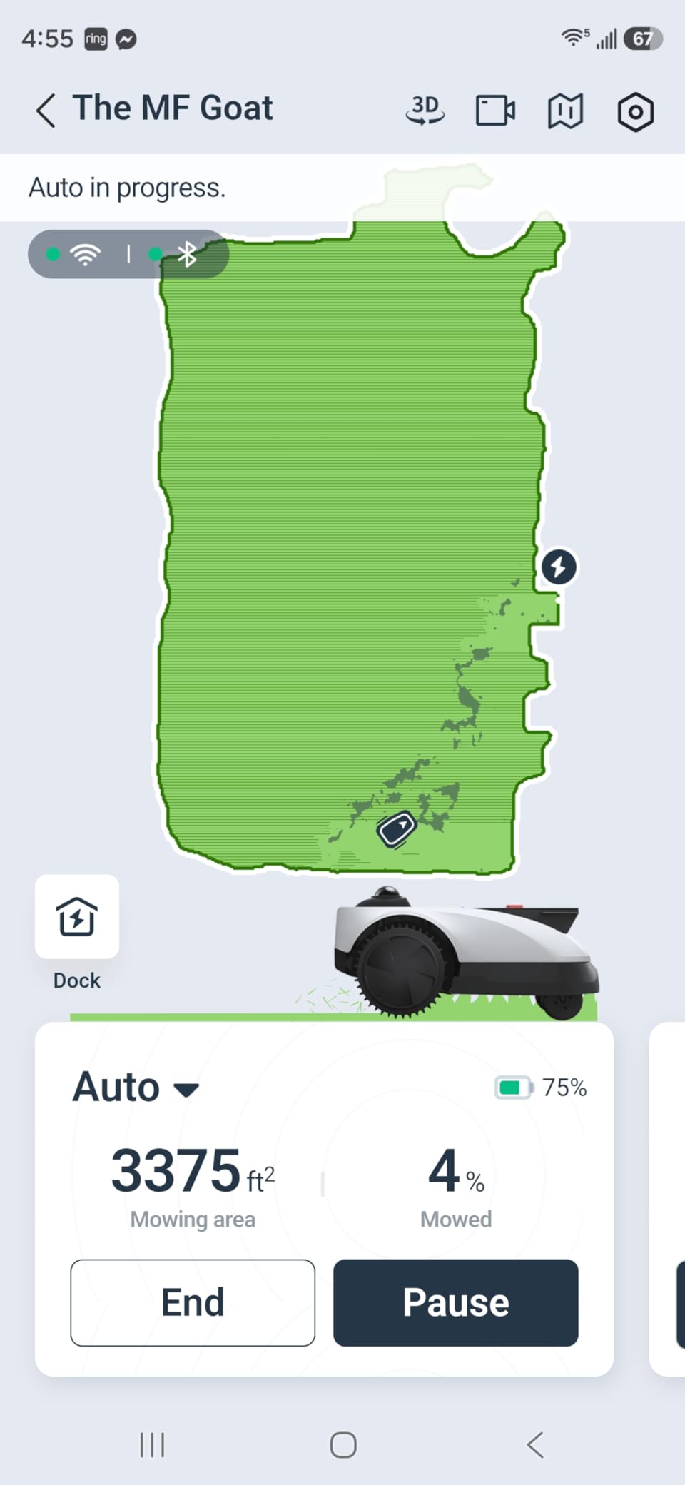 ECOVACS Goat O1000 LiDAR PRO Robot Lawn Mower, Wire-Free Robotic Lawn Mower with Dual-LiDAR Navigation, Built-in Edge Trimming, AI Obstacle Avoidance, App Control, for Lawns Up to 1/4 Acre customer photo 1