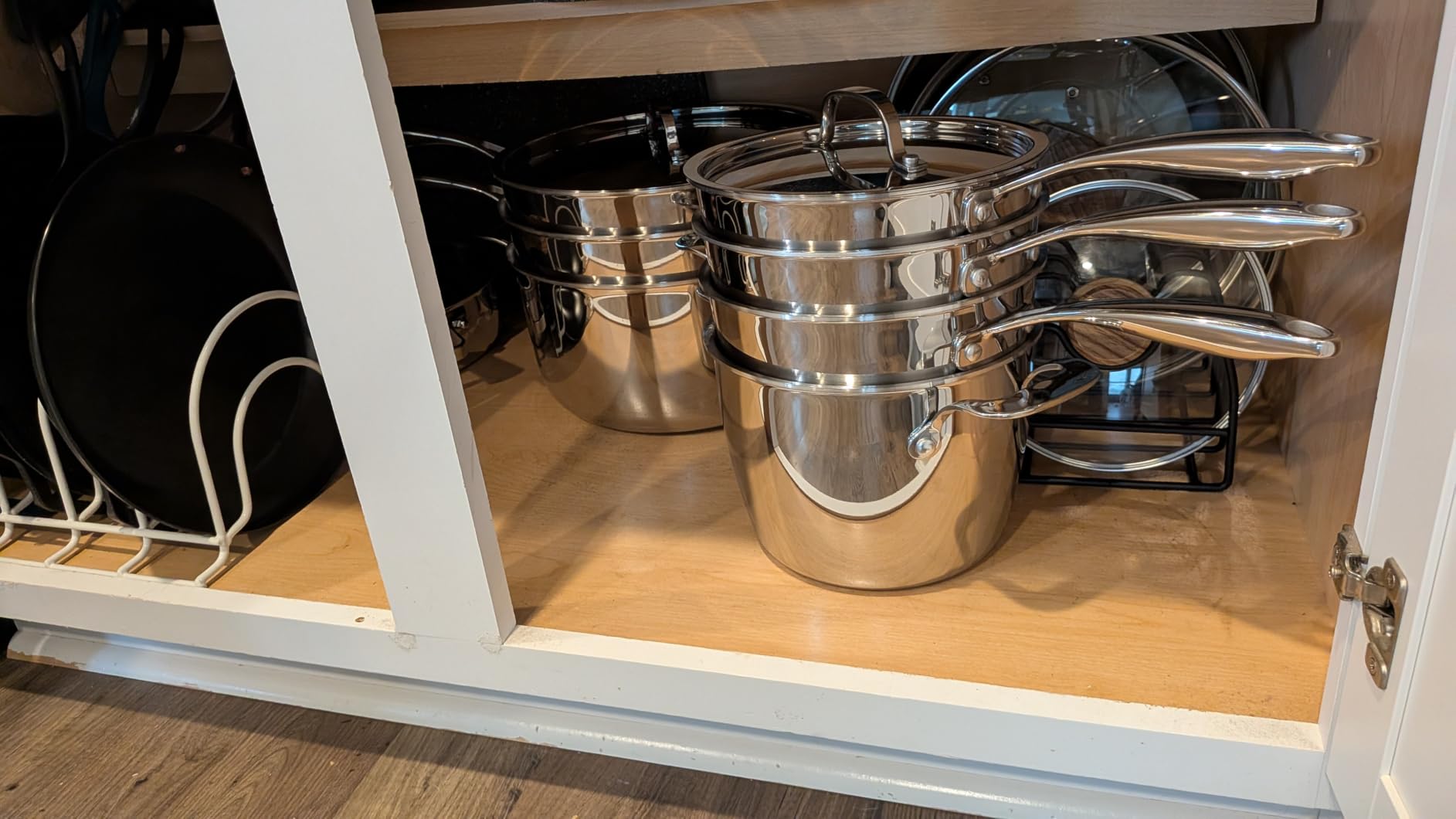 Nuwave Pro-Smart 9-Piece, 3.1mm Tri-Ply Clad Stainless Steel Cookware Set | Premium nestable space-saving pots and pans set. Heavy-duty 18/10 surgical grade construction. Induction ready & oven safe. customer photo 2