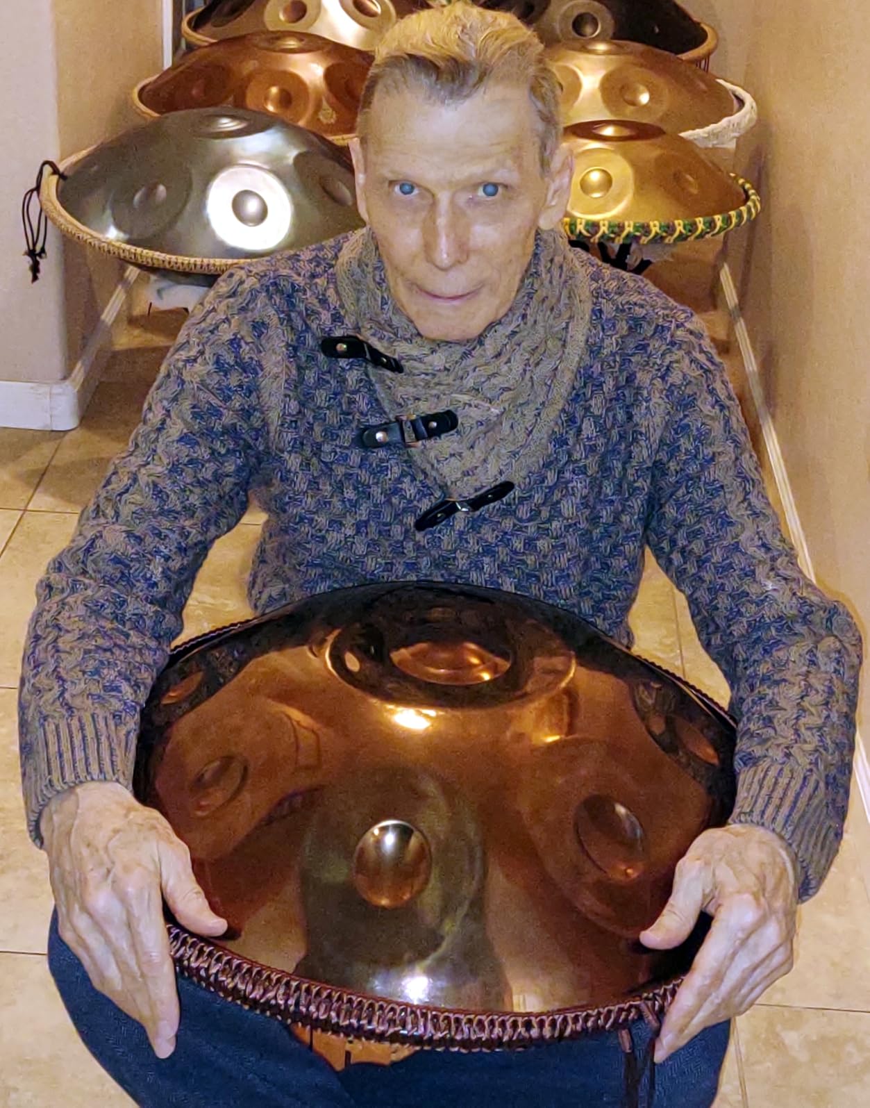 Professional 22 inches Handpan Drum 432Hz, 10 Notes D Minor Kurd (Silver) | ±3 Cents Precision, Nitrided Steel, 10.63