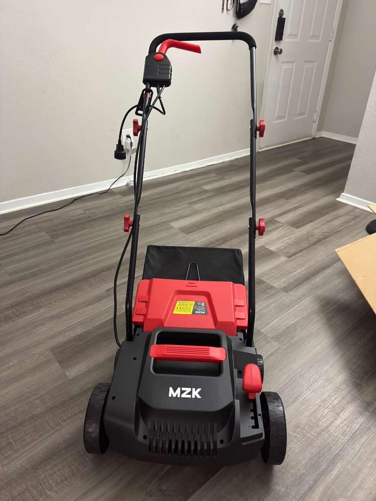 MZK 13-Inch Electric Dethatcher Scarifier, 13-Amp Lawn Tool(RED) customer photo 2