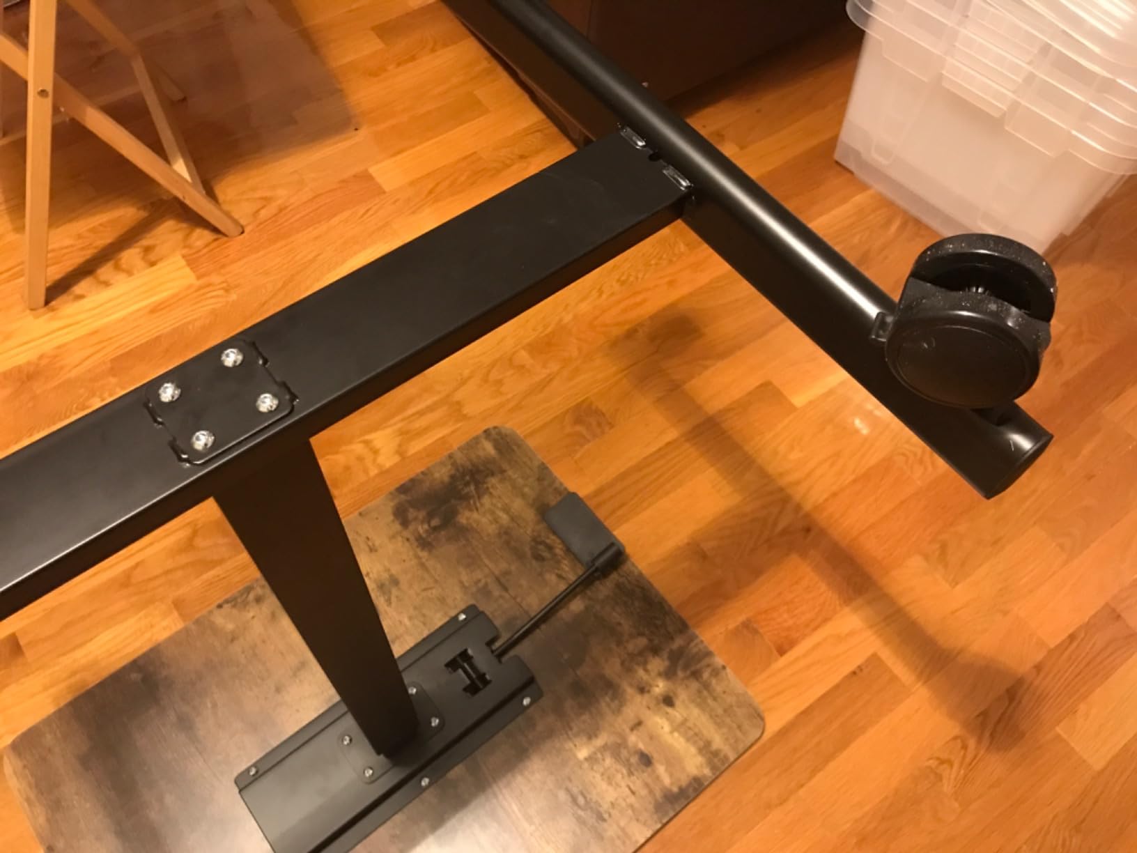 DUMOS Mobile Rolling Desk with Wheels Adjustable Height | Small Standing Desks Portable Laptop PC Table, Computer Workstation for Home Office Small Space, Modern Brown customer photo 1